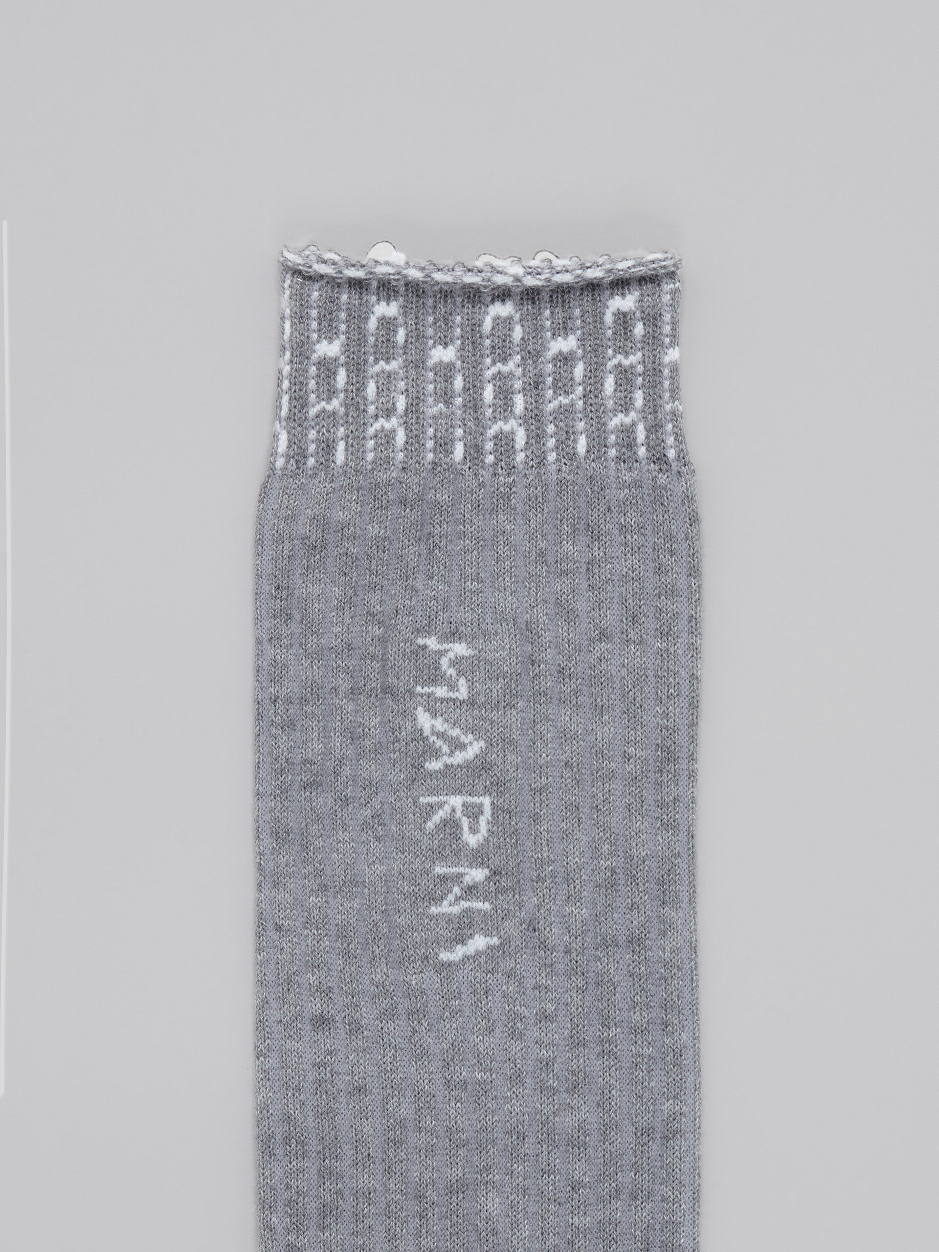 Grey cotton and nylon socks with mending - Socks - Image 3