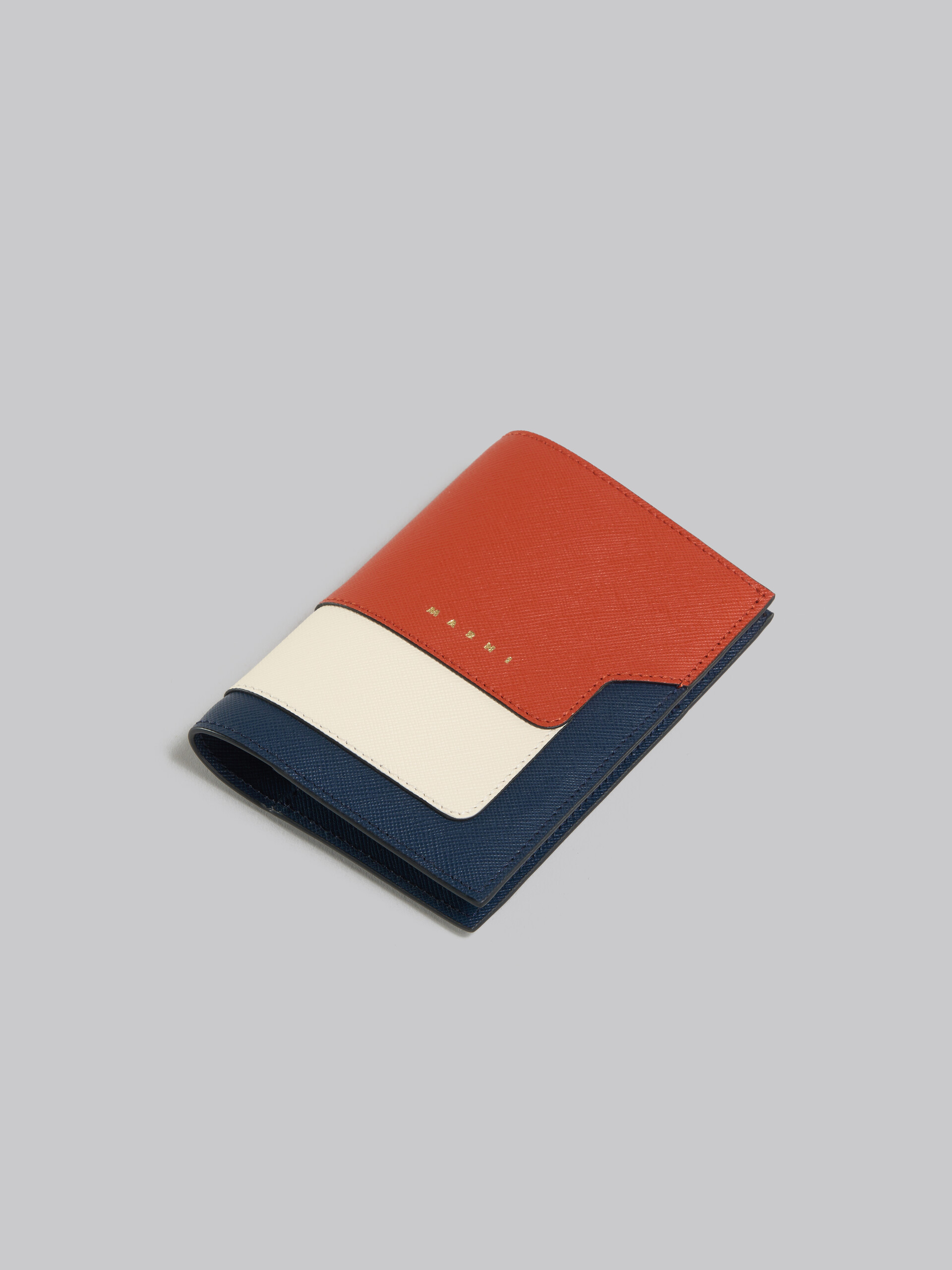 オレンジ クリーム ディープブルー サフィアーノレザー製 パスポート ホルダー - 財布 - Image 4