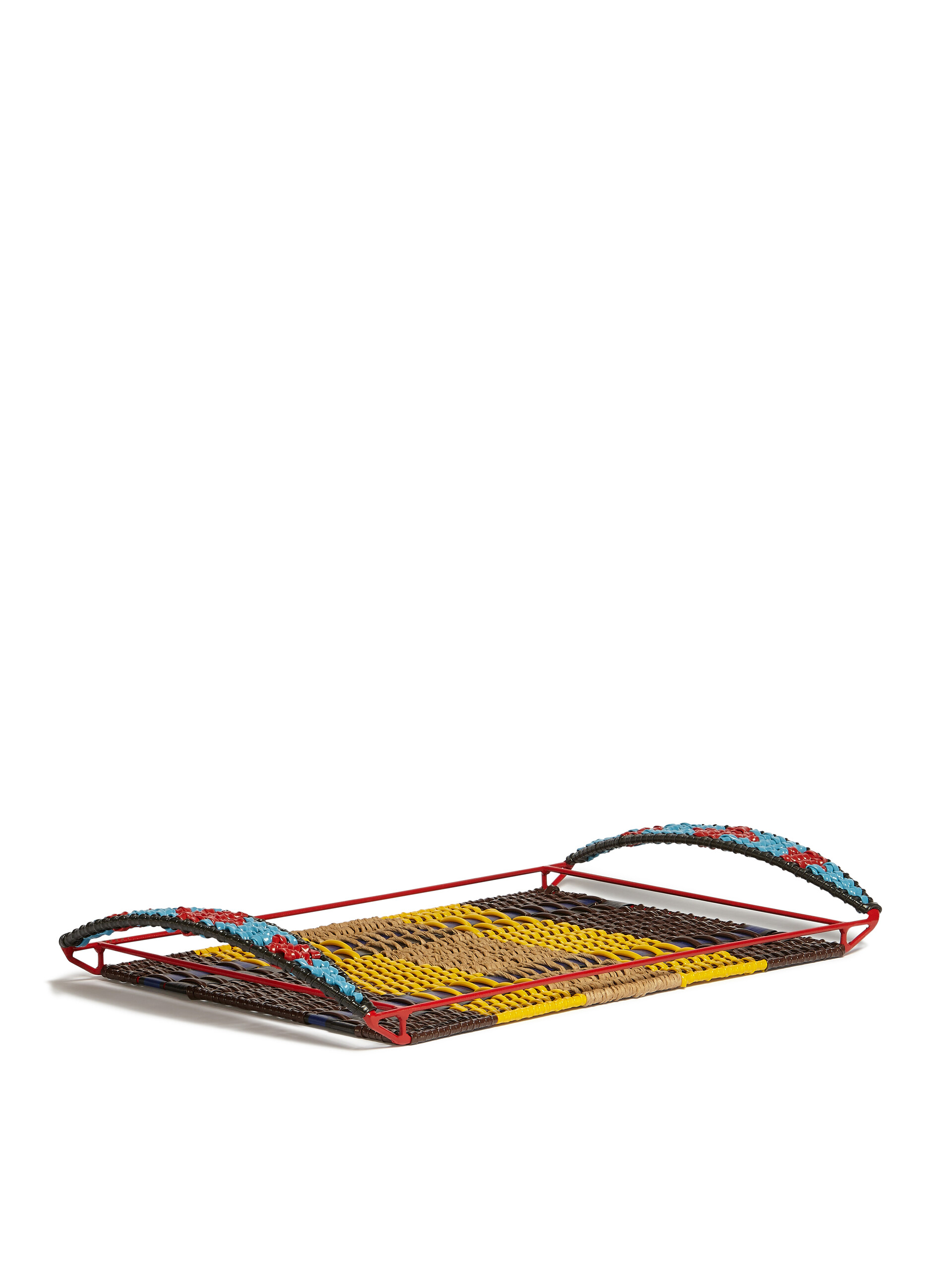 MARNI MARKET tray in iron and brown and yellow PVC - Accessories - Image 2