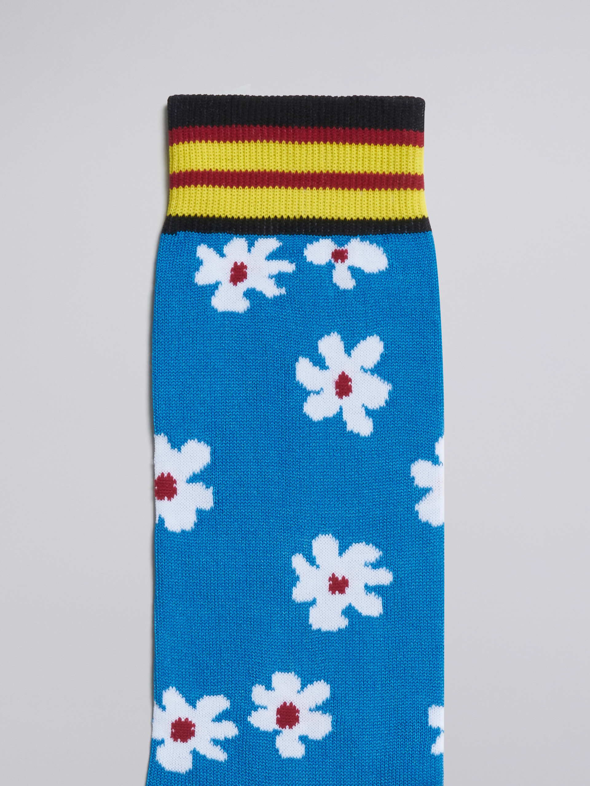 Blue Daisy cotton and nylon sock - Socks - Image 3