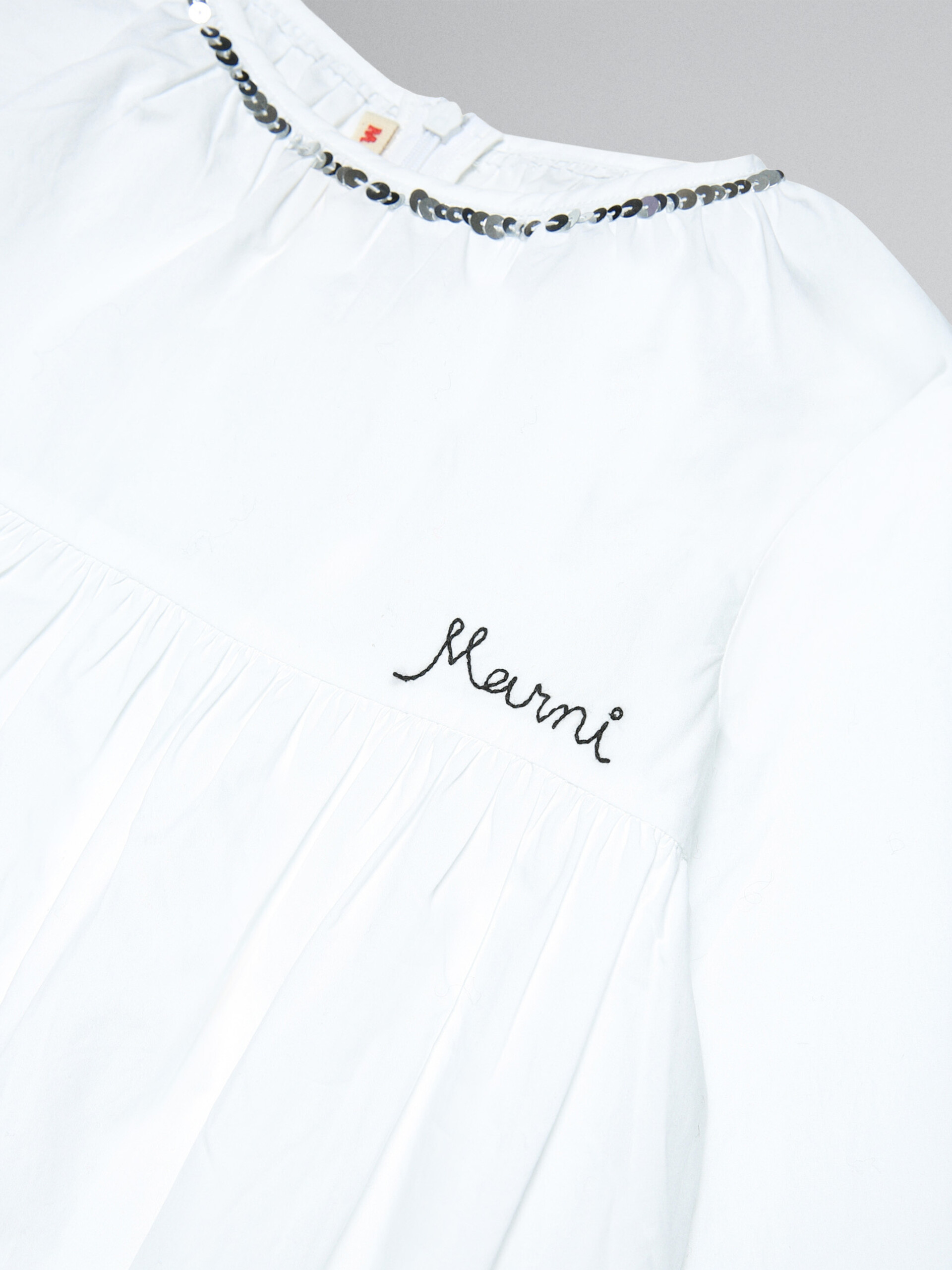 White long-sleeved top with embroidered lettering - Shirts - Image 3