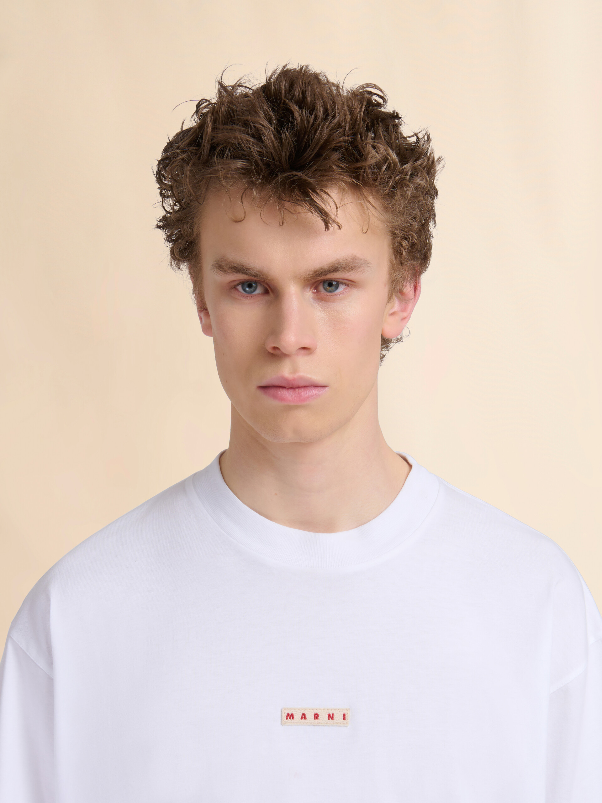 【MARNI】オーガニックコットンTシャツ マルニラベル ホワイト ホワイト オーガニックコットンTシャツ、マルニシンボル入り | Marni