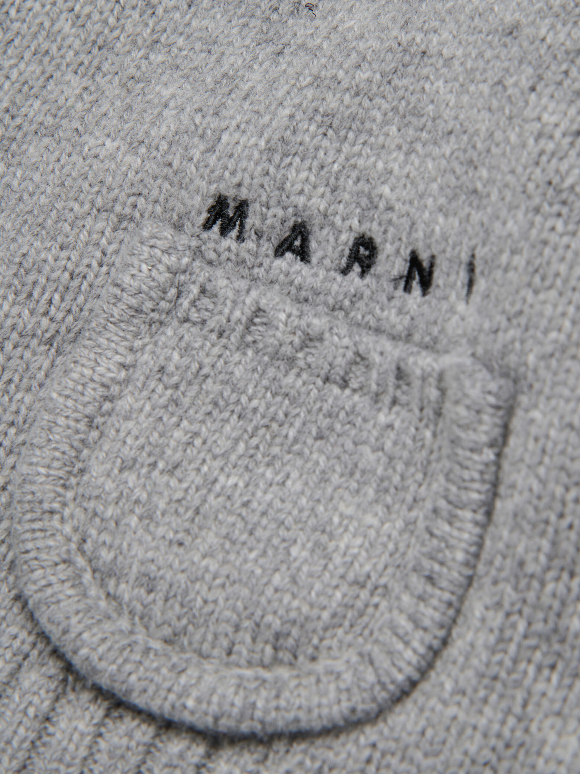 Grey melange wool-nylon jumper with pockets - Knitwear - Image 4