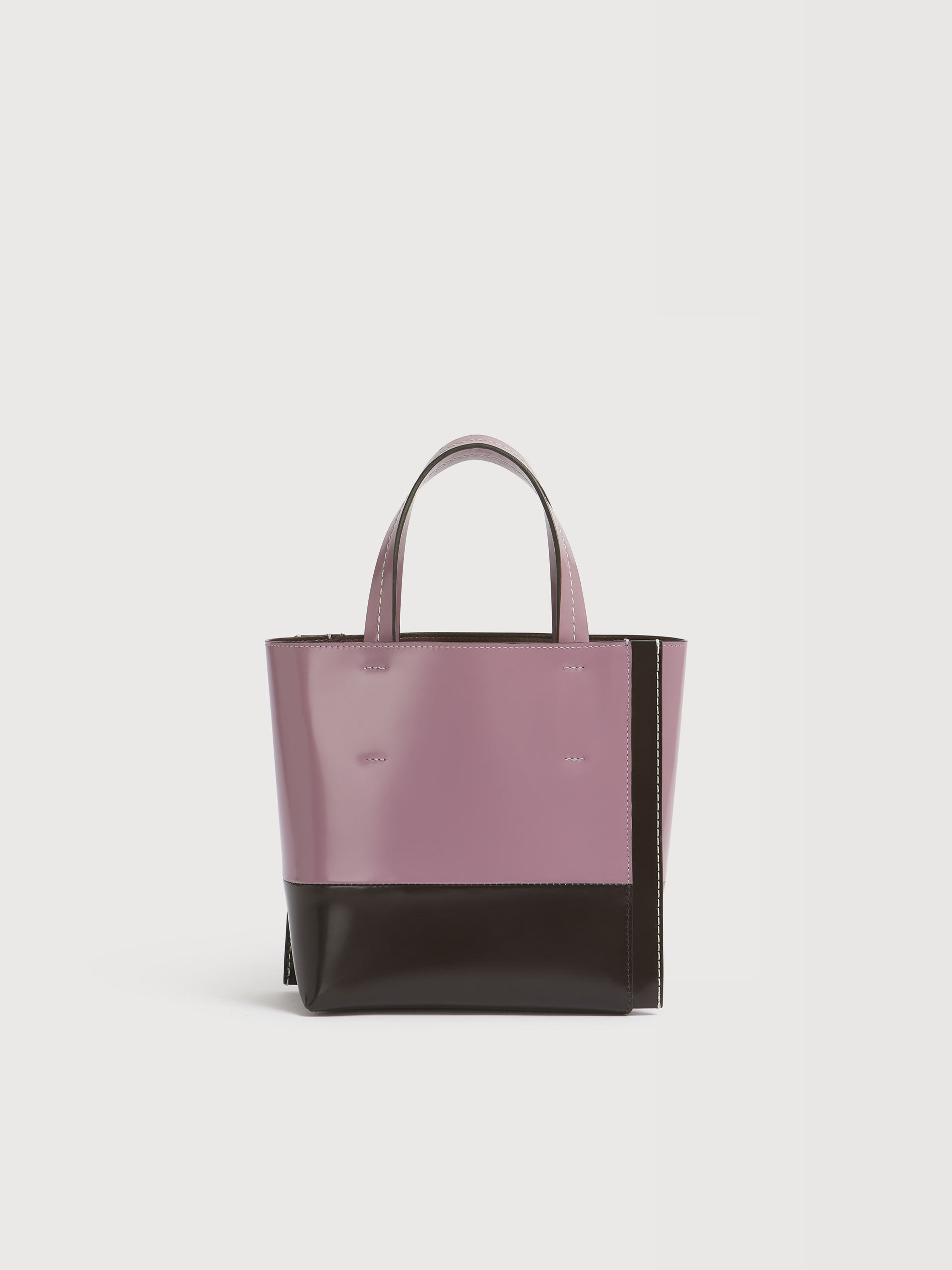 ブラックレザー スモール Museo Edgeバッグ - ショッピングバッグ - Image 4