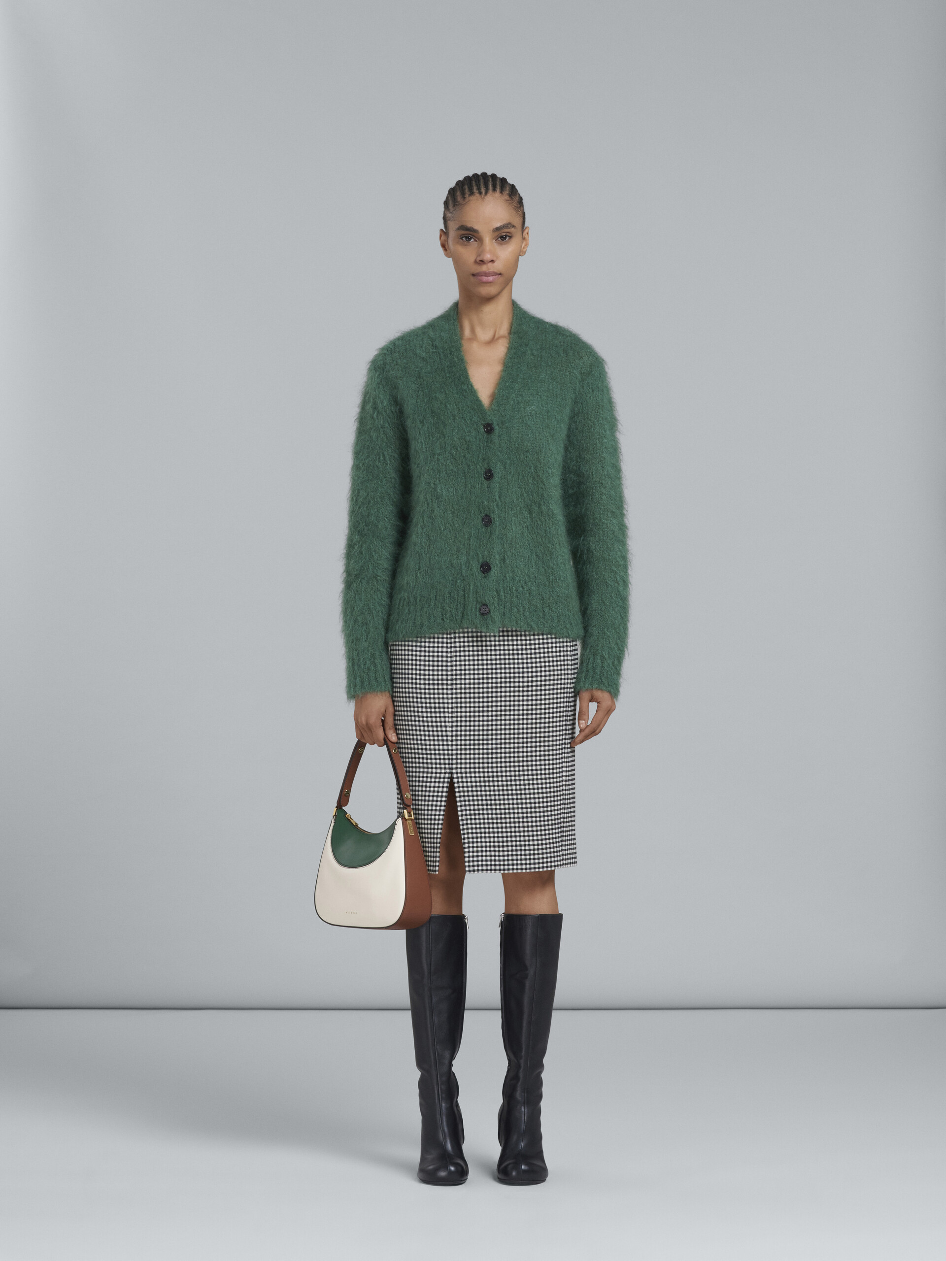 Petit sac Milano en cuir blanc, marron et vert - Sacs à main - Image 2