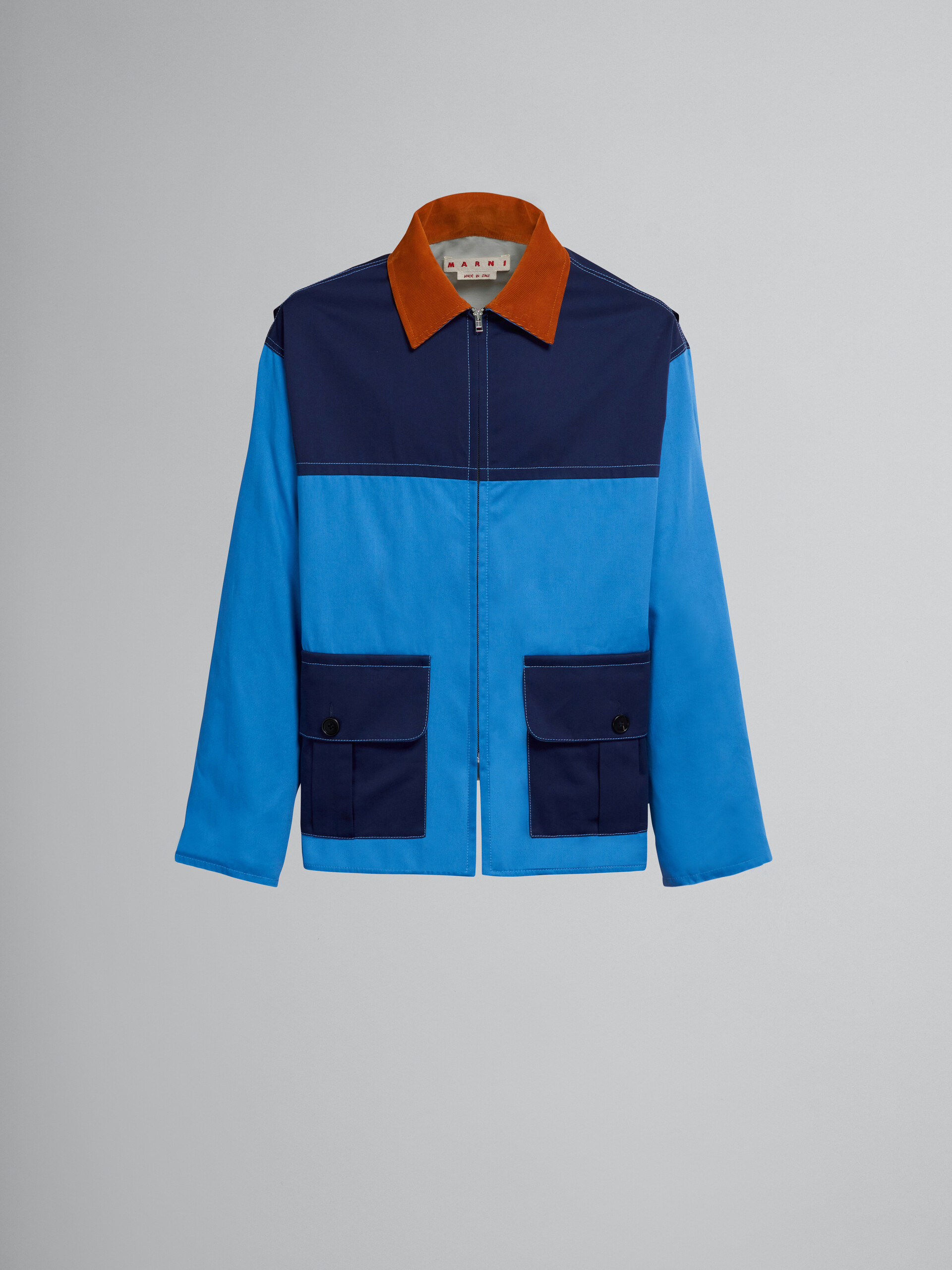 Gabardine jacket with contrasting collar - Jackets - Image 1