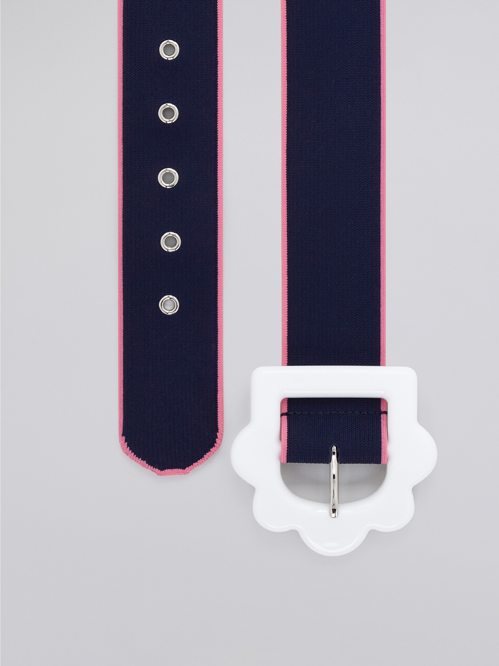 Blue and pink jacquard flower belt - Belts - Image 4