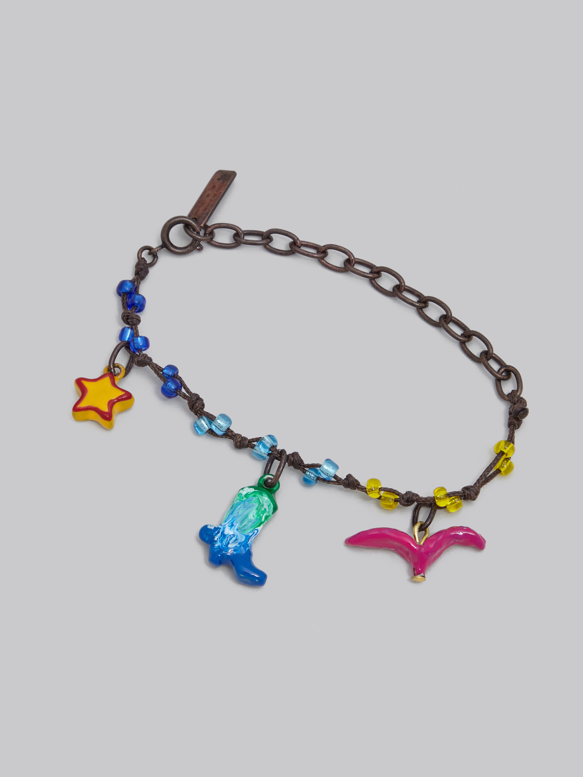 Marni x No Vacancy Inn - Bracelet with red blue and yellow pendants - Bracelets - Image 4