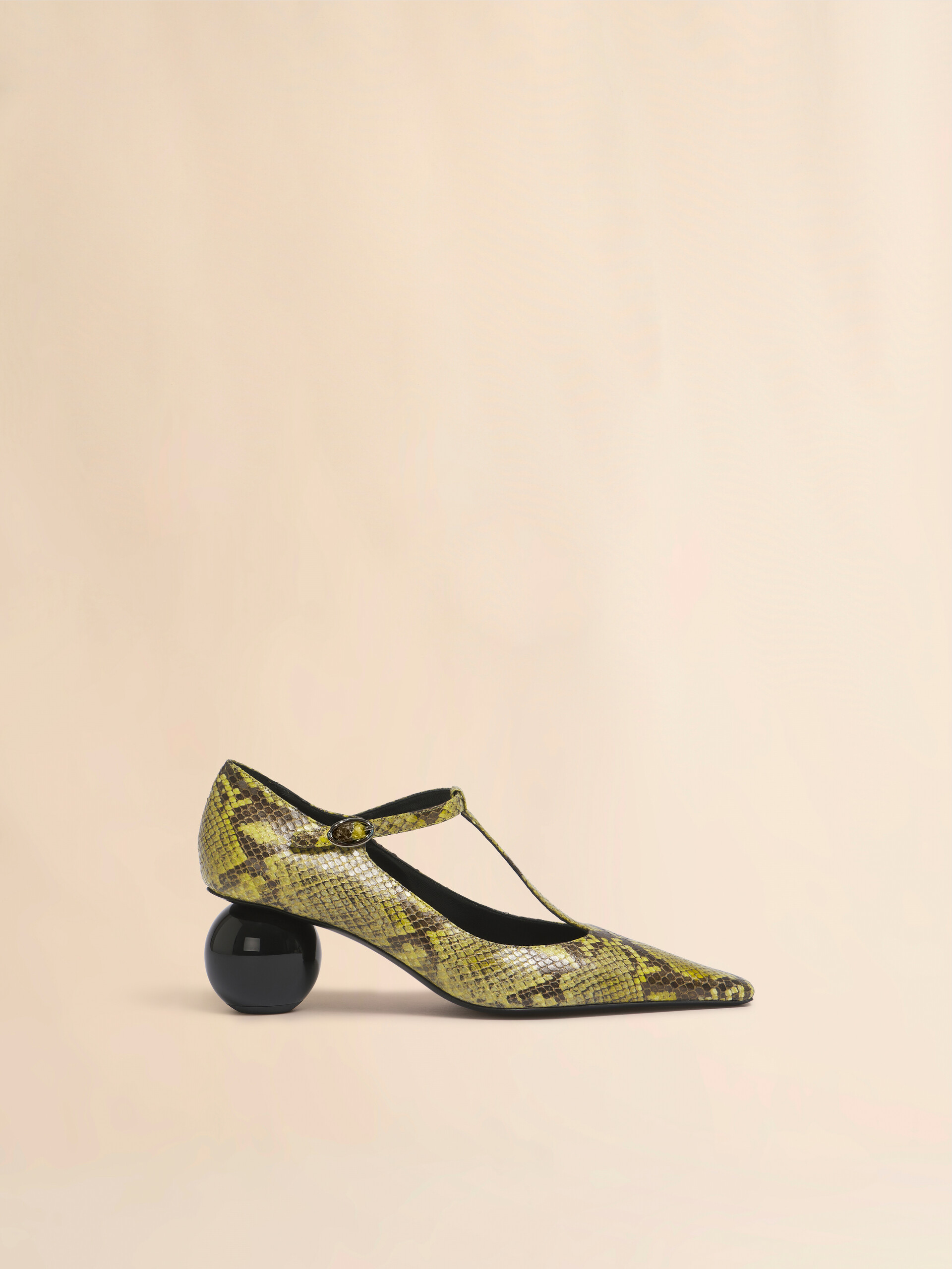 Green python-print leather Mary JaneJane - Pumps - Image 1