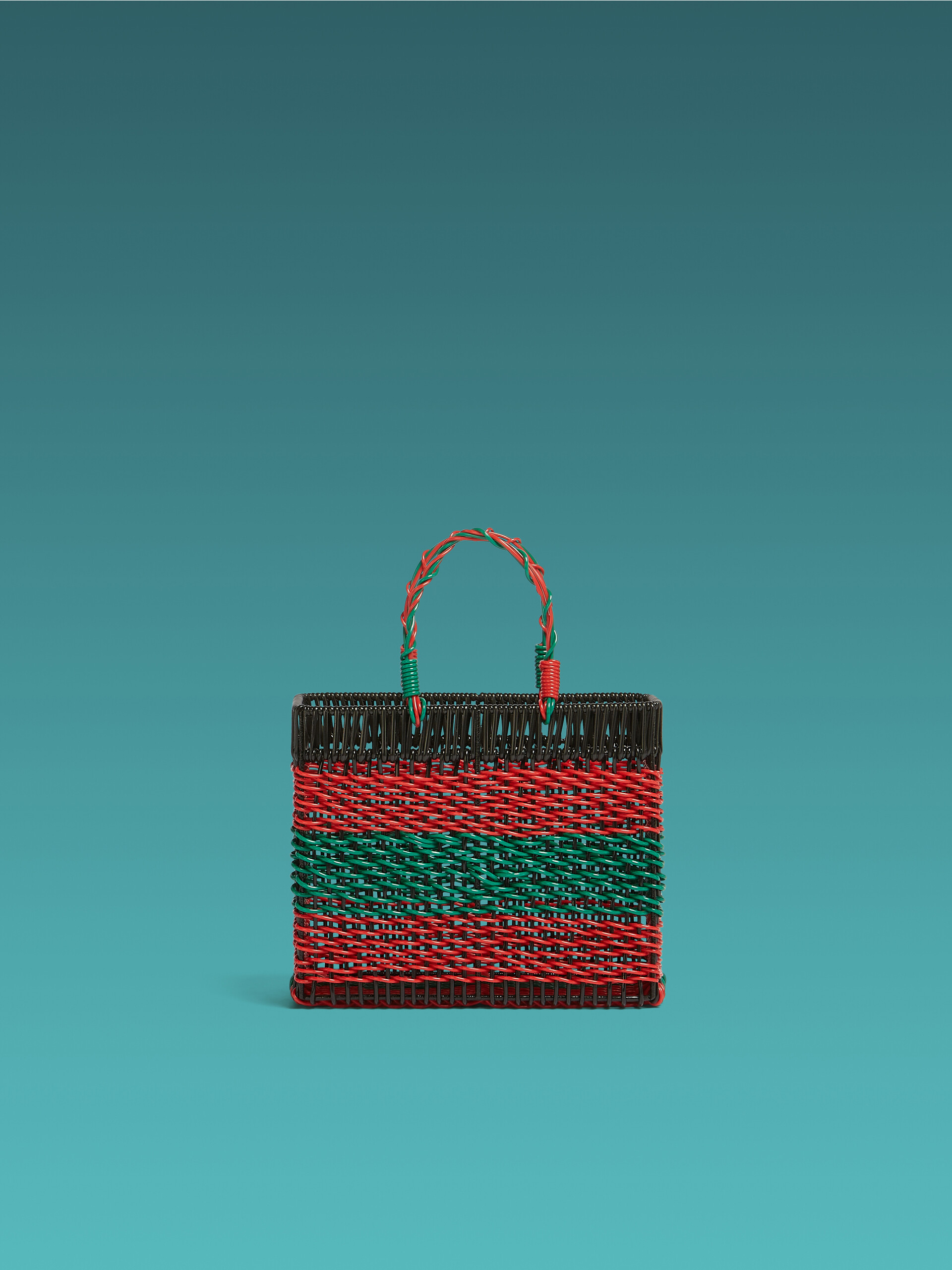 MARNI MARKET basket in iron and green and red PVC - Home Accessories - Image 1