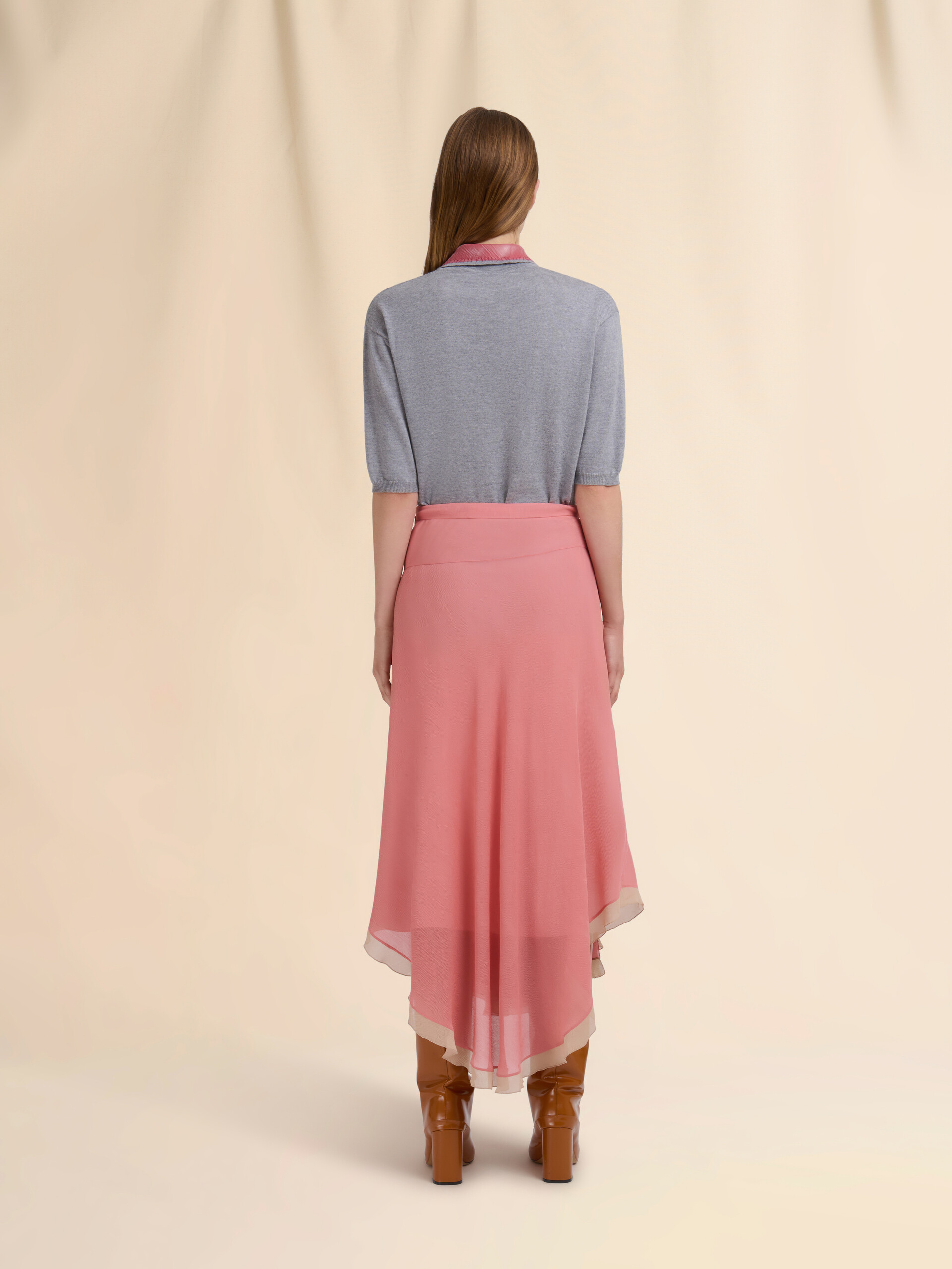 Pink creponne peplum skirt - Skirts - Image 3