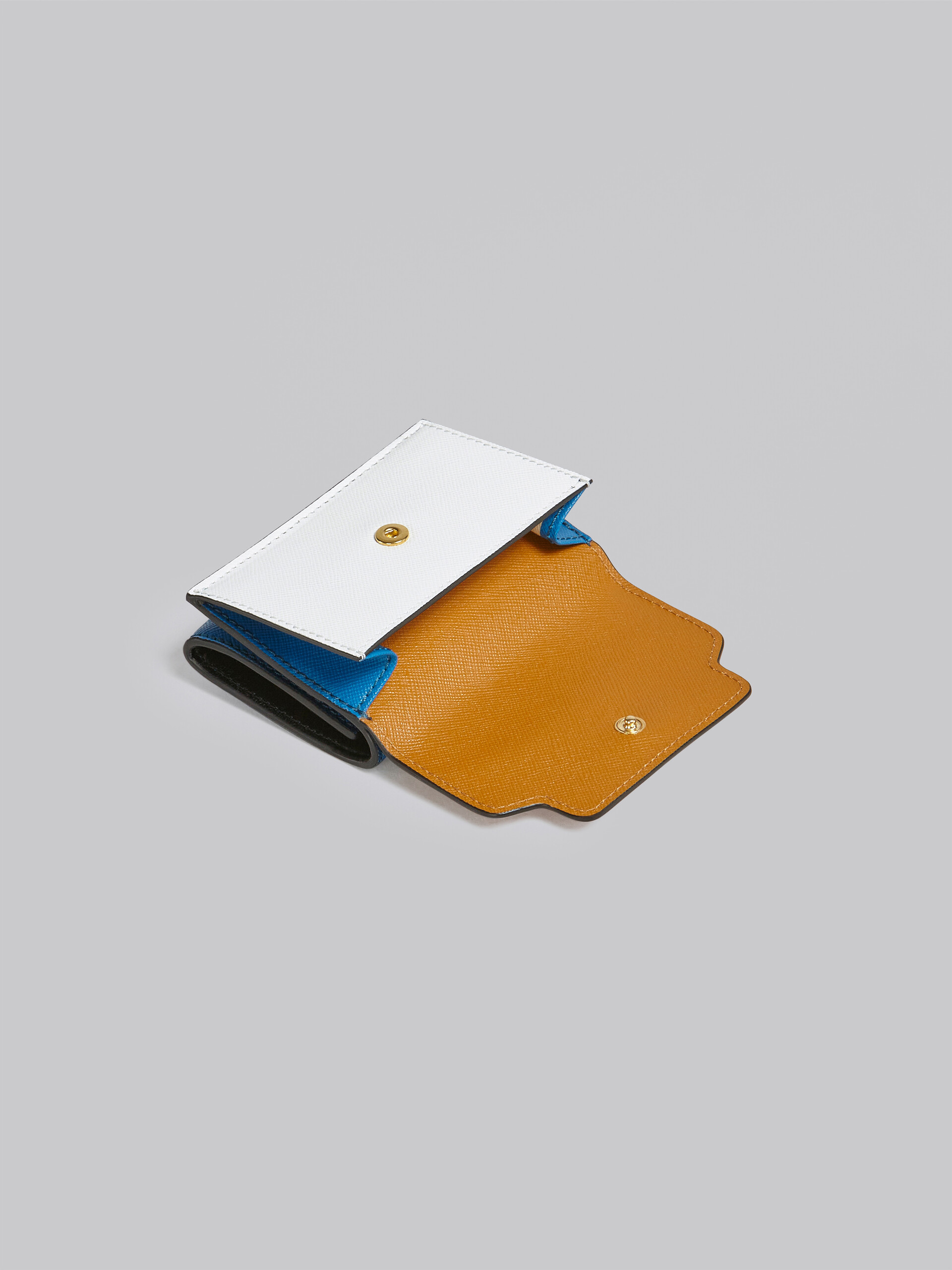 Brown white and blue saffiano leather tri-fold wallet - Wallets - Image 5