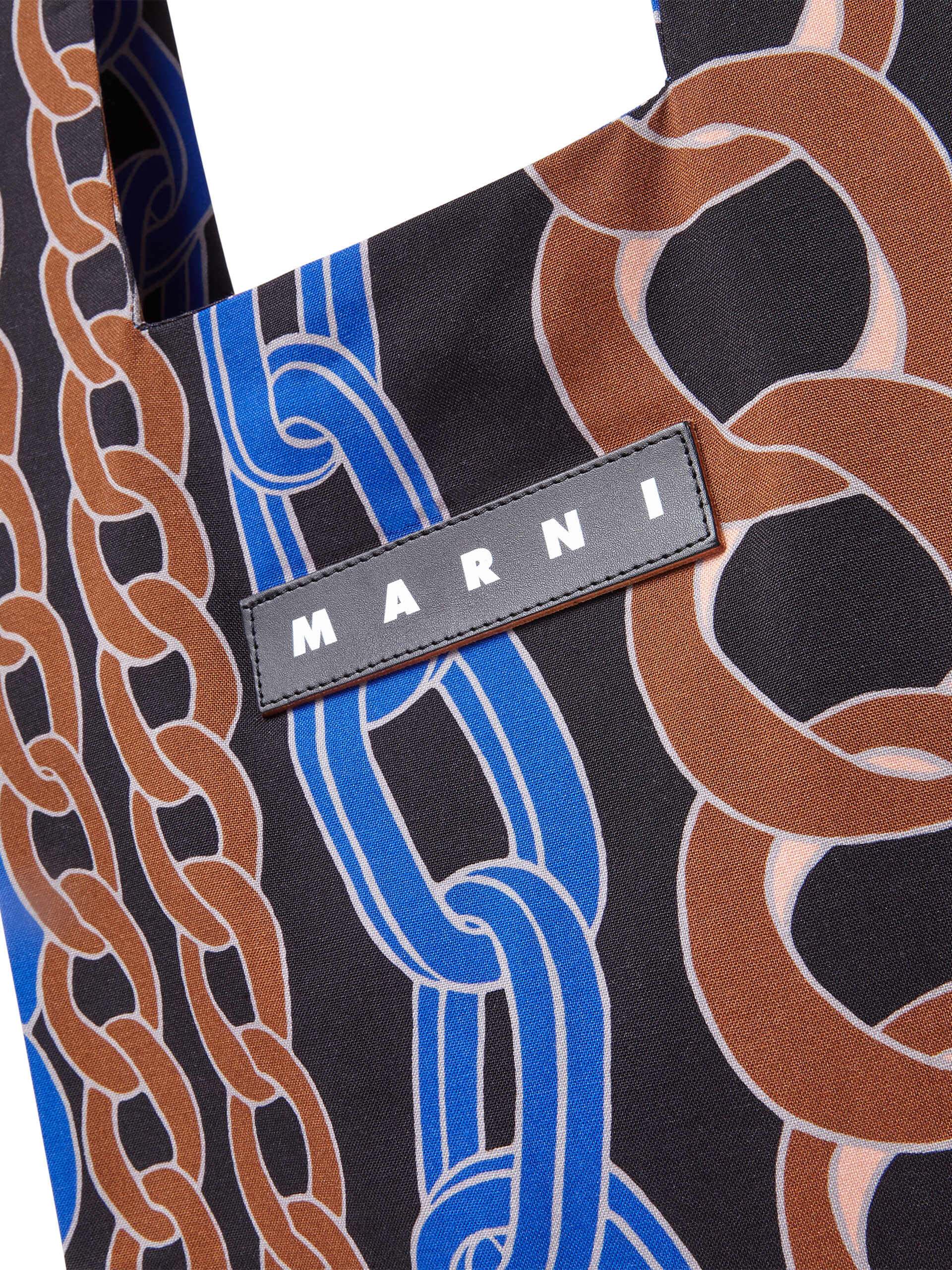 MARNI MARKET wool shopping bag with chain print - Shopping Bags - Image 4