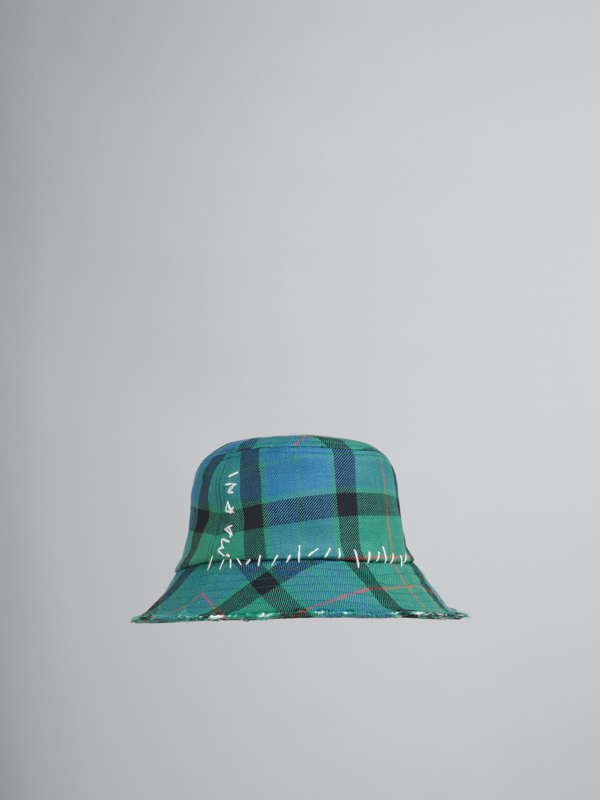 멀티컬러 타탄 울 버킷 모자 - Hats - Image 1