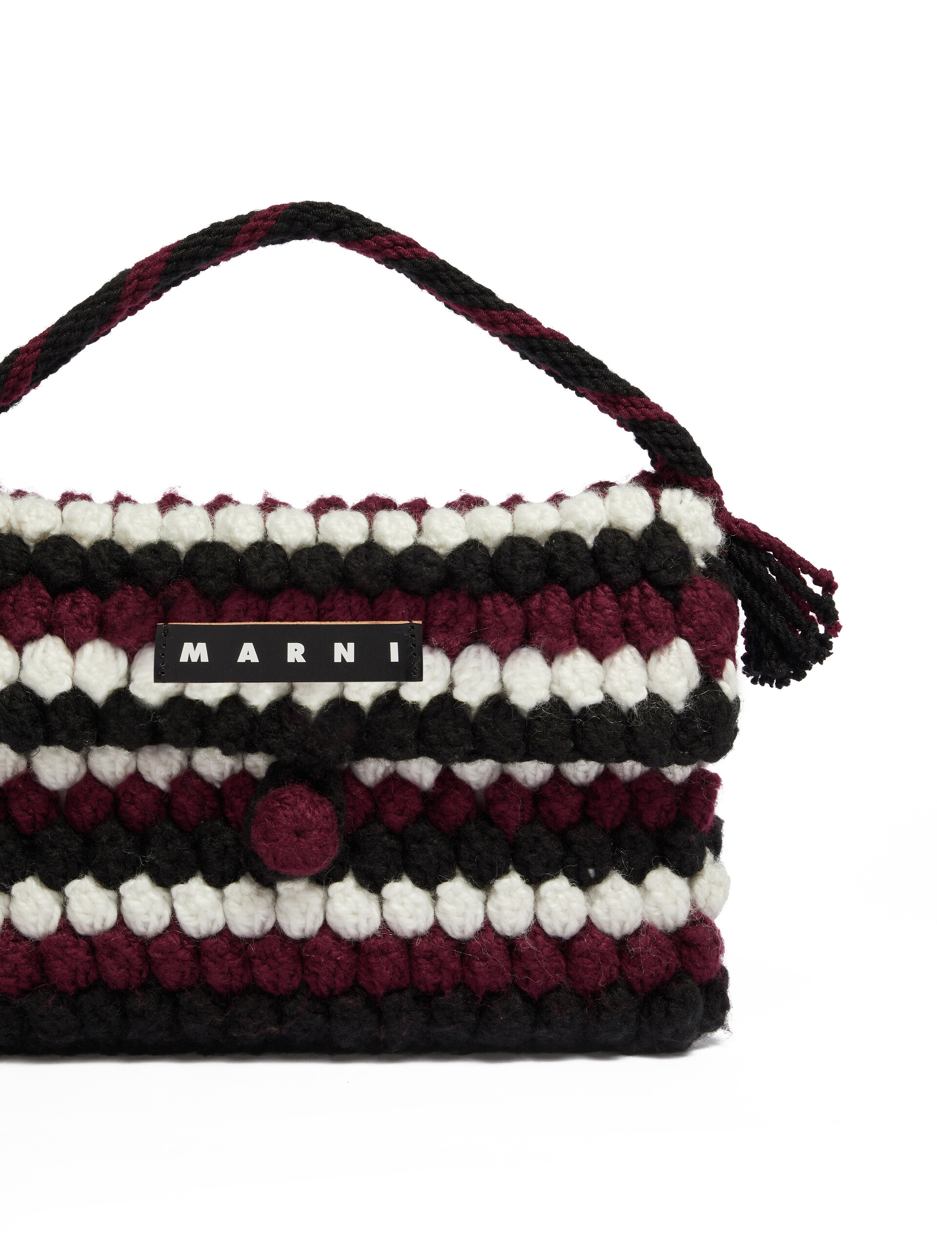 ブルー ストライプ クロシェ Marni Market Bread ハンドバッグ - ショッピングバッグ - Image 4