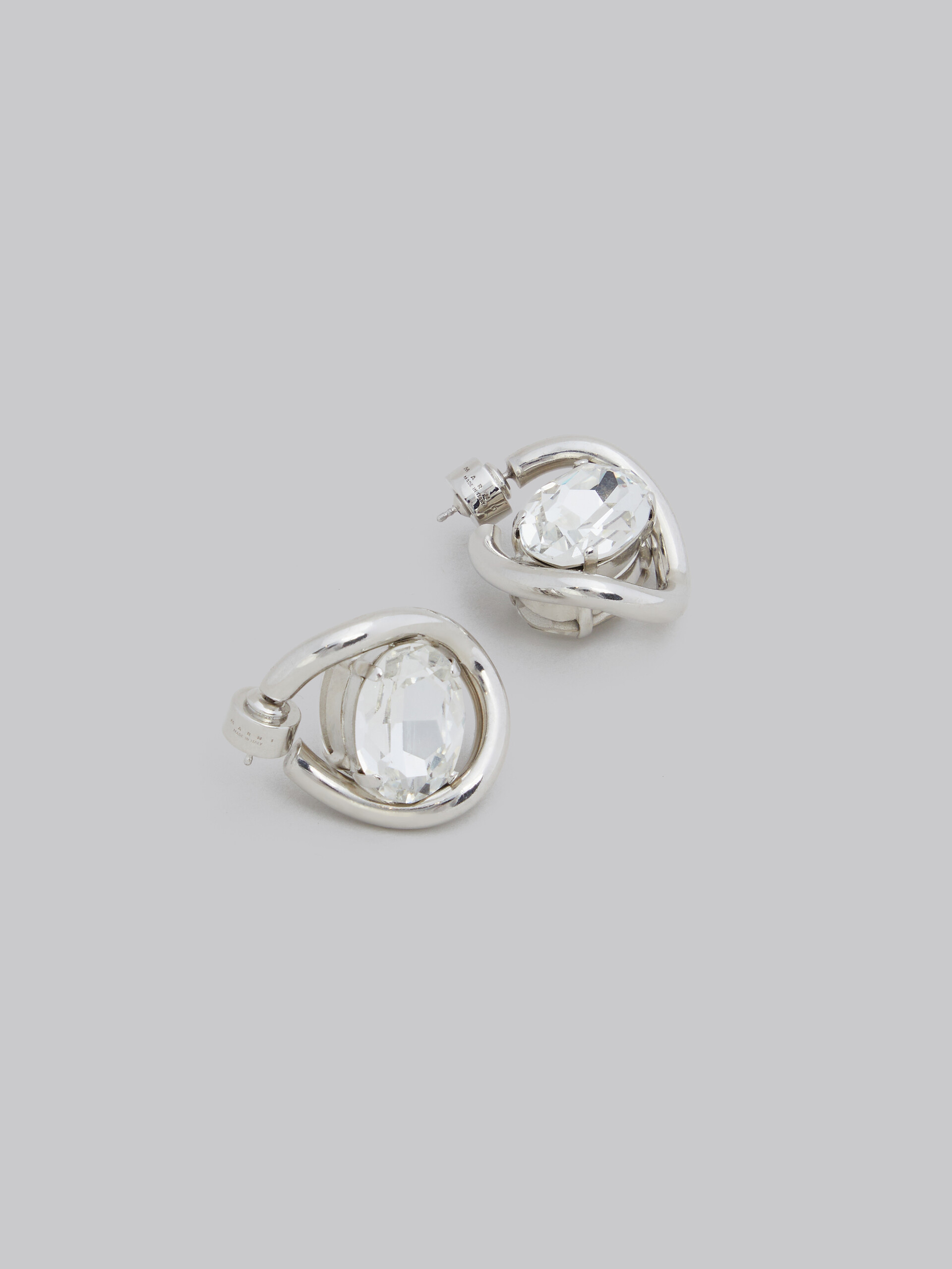 Twisted hoop earrings with rhinestone details - Earrings - Image 4