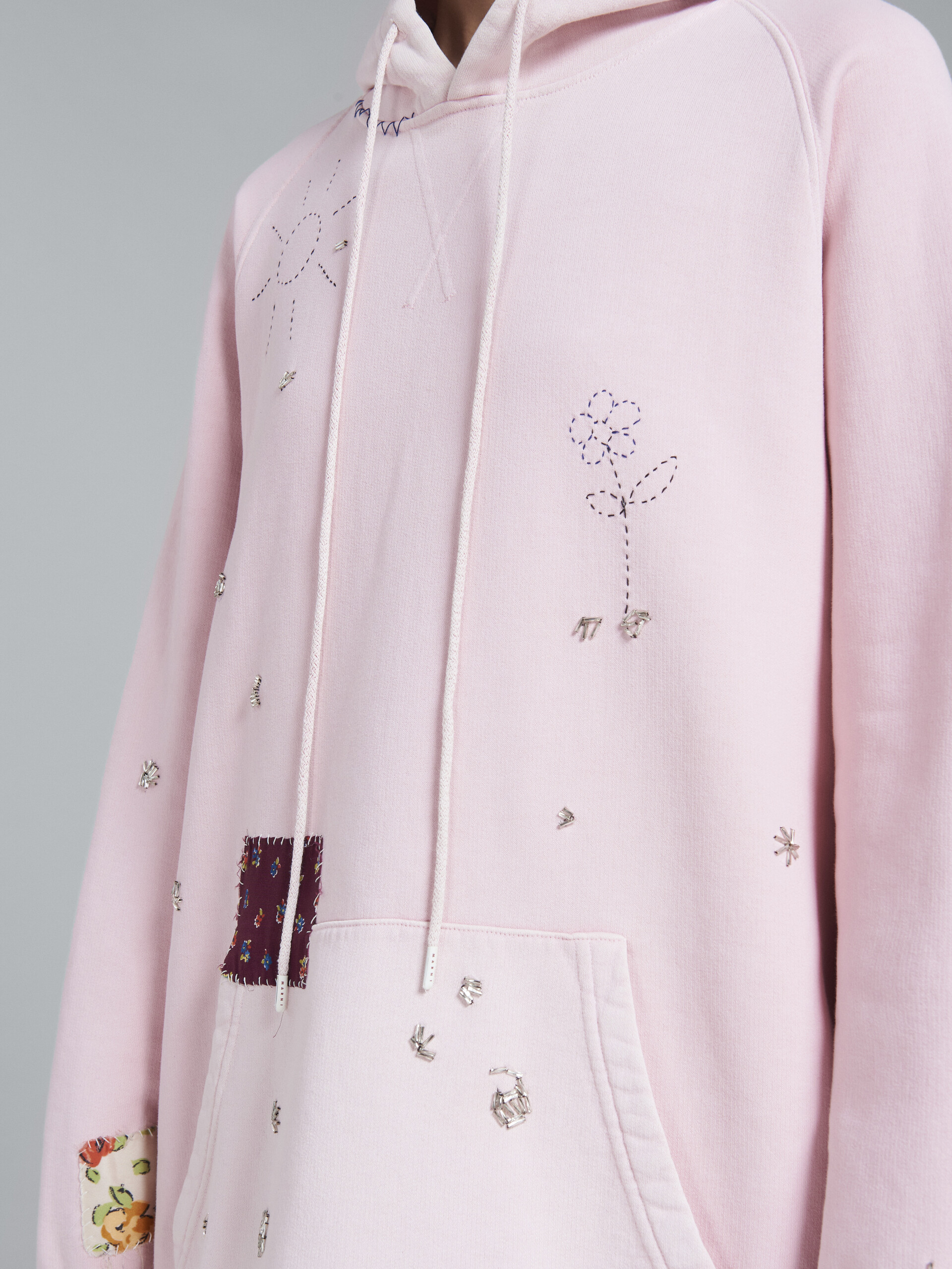 Light pink embroidered hoodie - Sweaters - Image 5