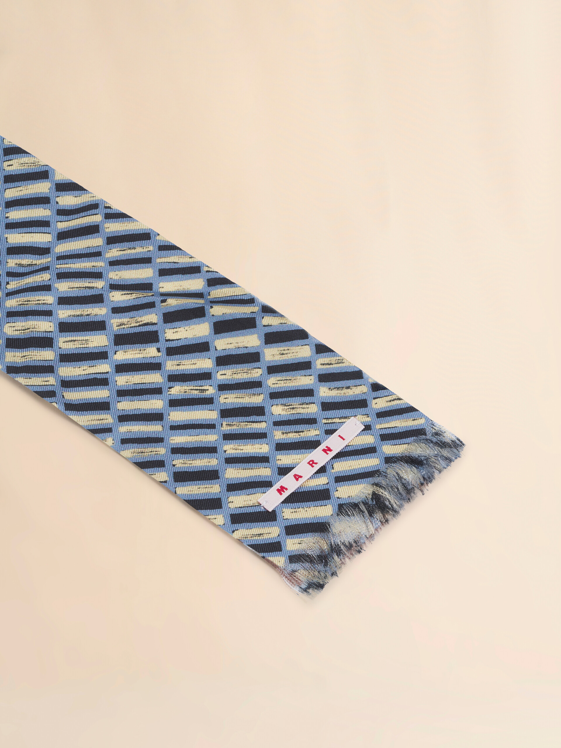 Pink silk scarf with contrast prints - Other accessories - Image 2