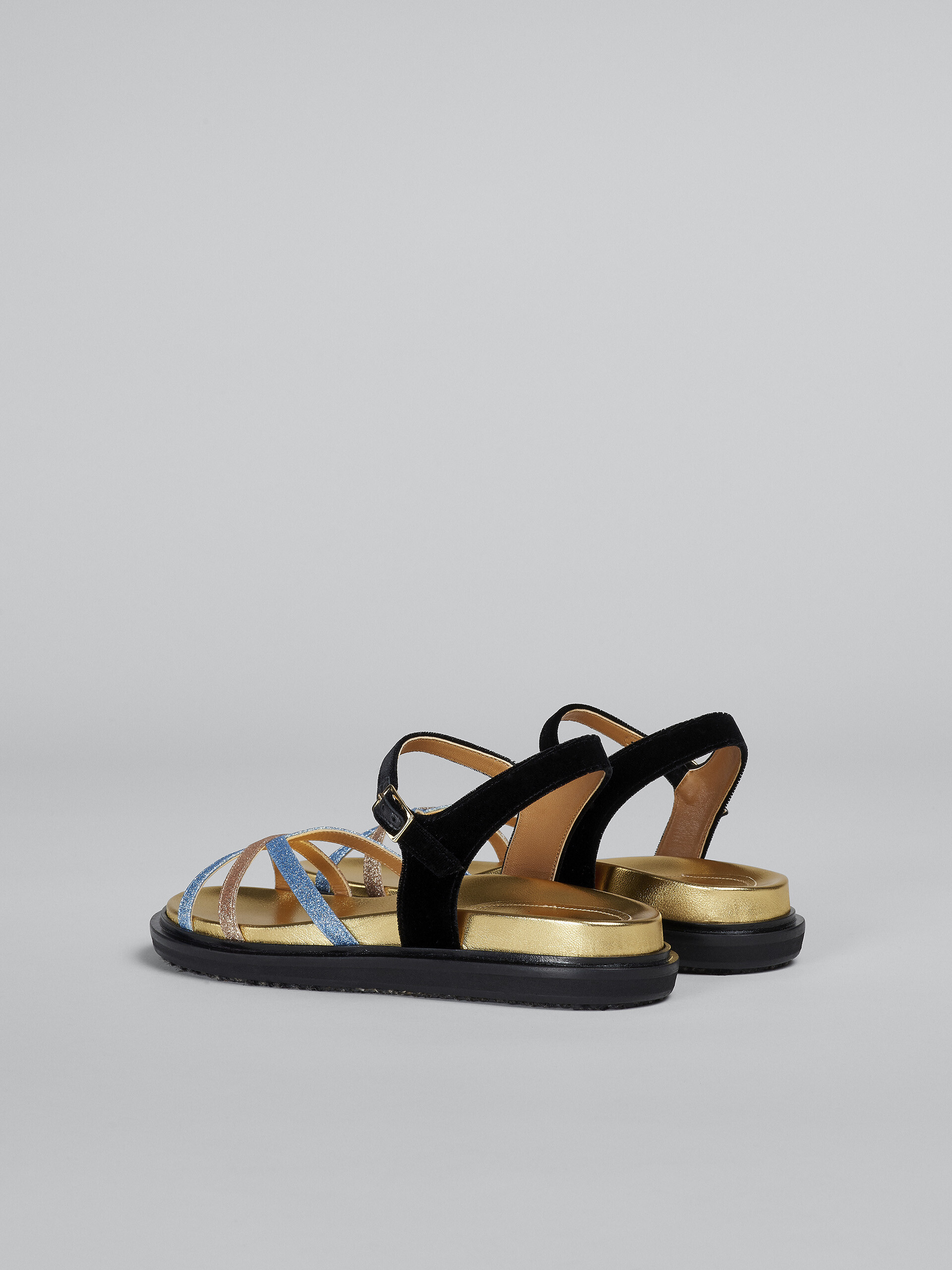 Glitter fabric and velvet Fussbett sandal - Sandals - Image 3