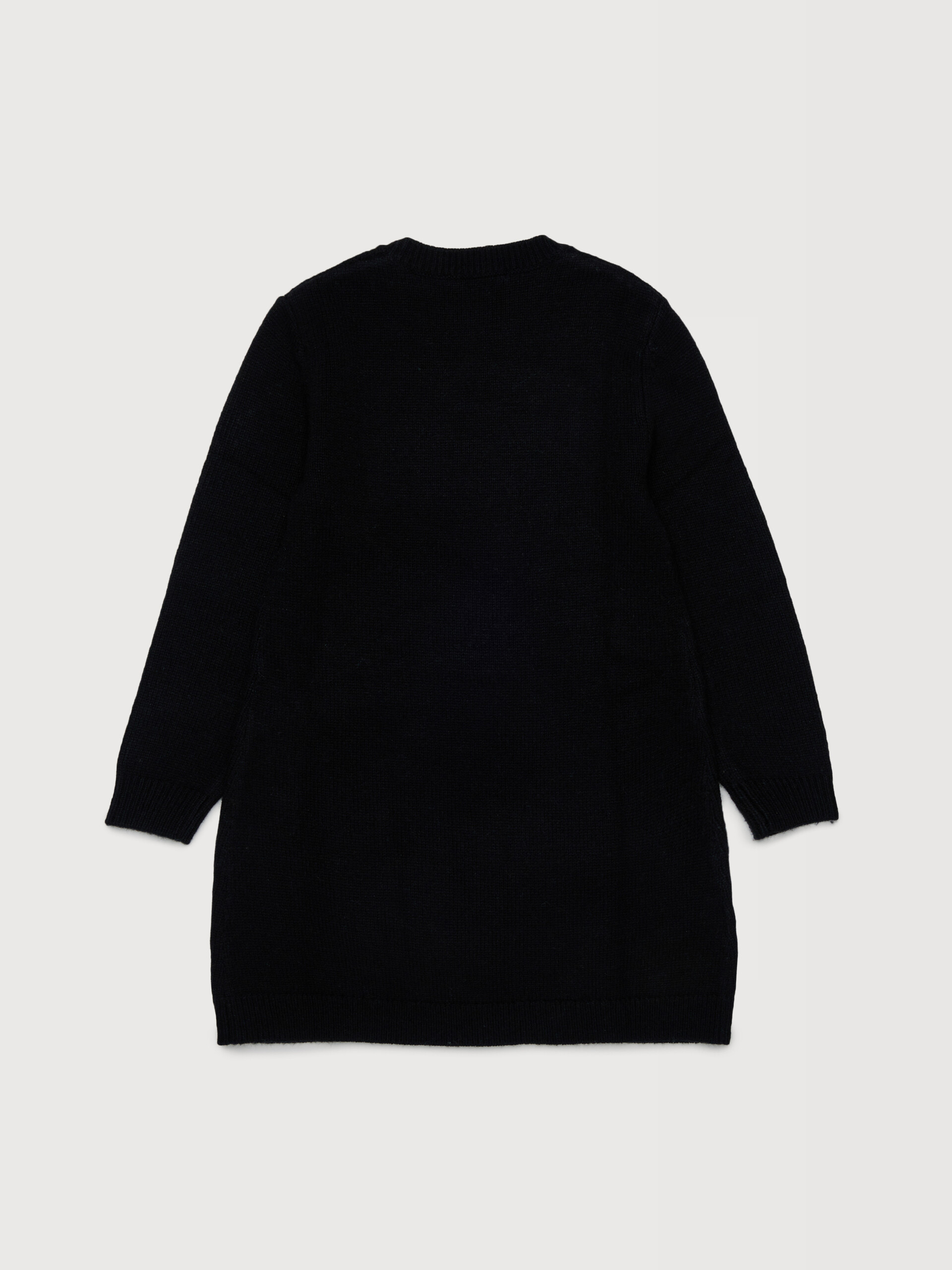 Black wool blend jumper dress with goggle lady inlay - Dresses - Image 2