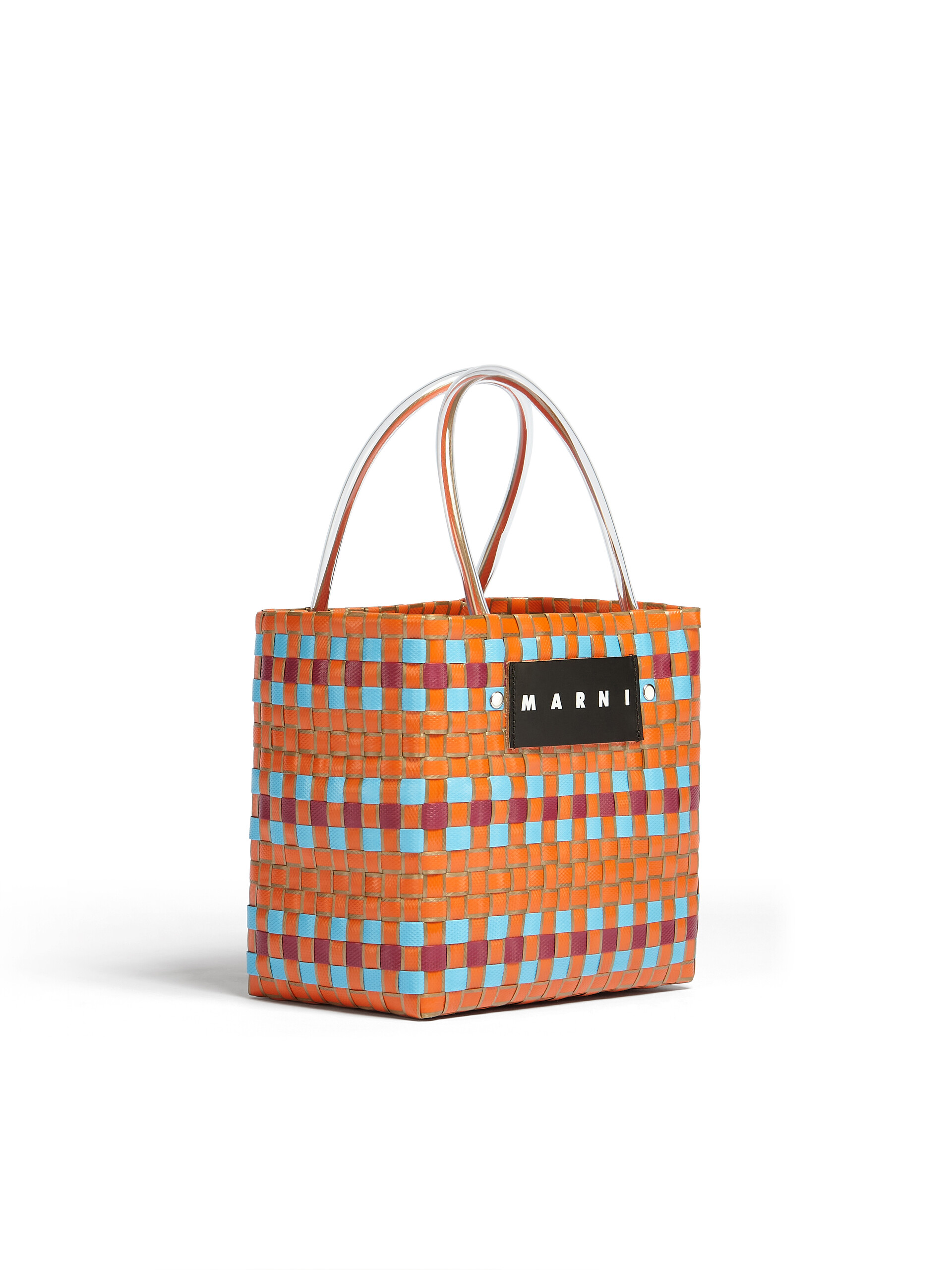 Borsa MARNI MARKET BASKET in intrecciato arancio | Marni