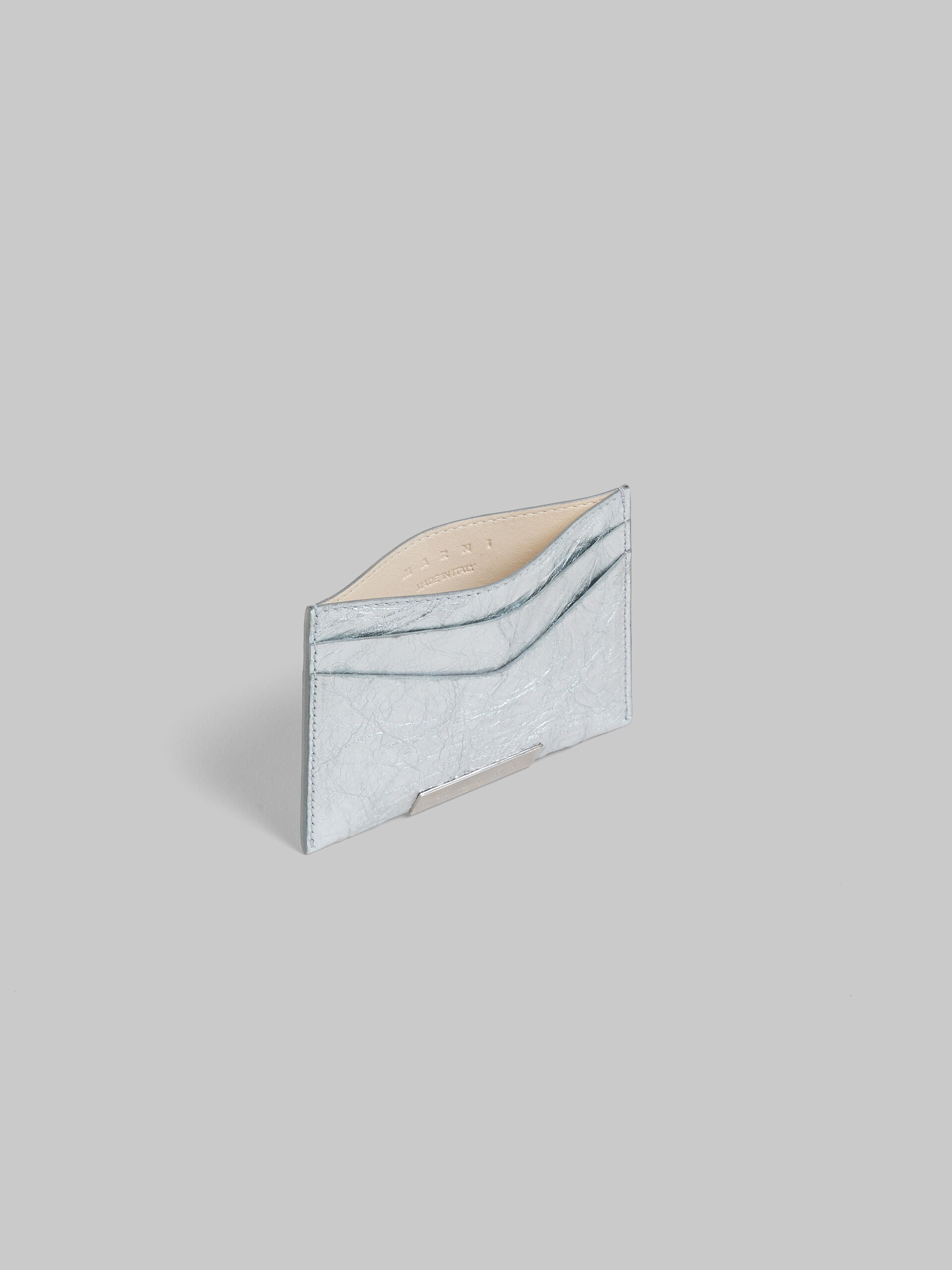 Portacarte Prisma in pelle color argento - Portafogli - Image 2