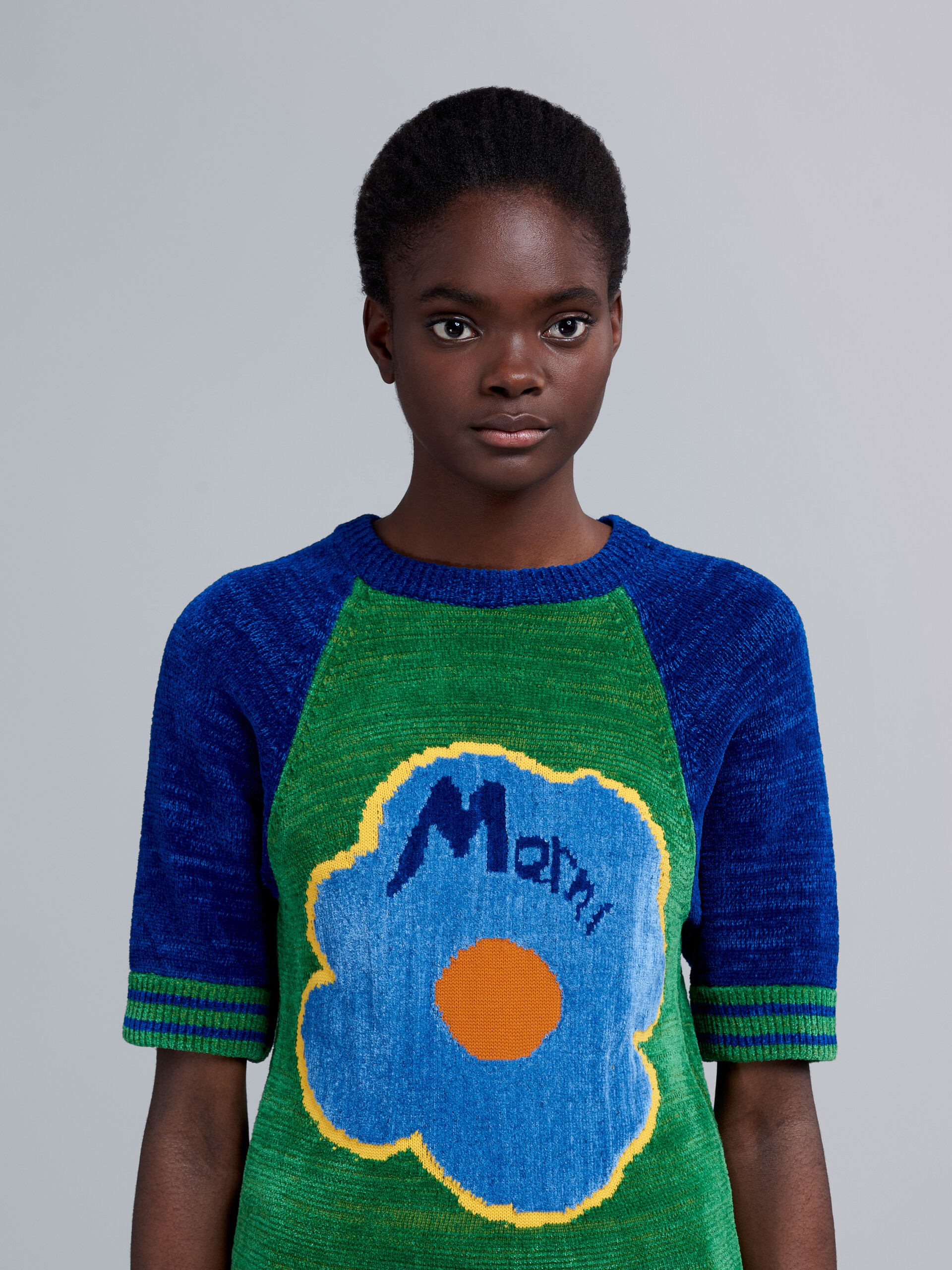 green chenille sweater