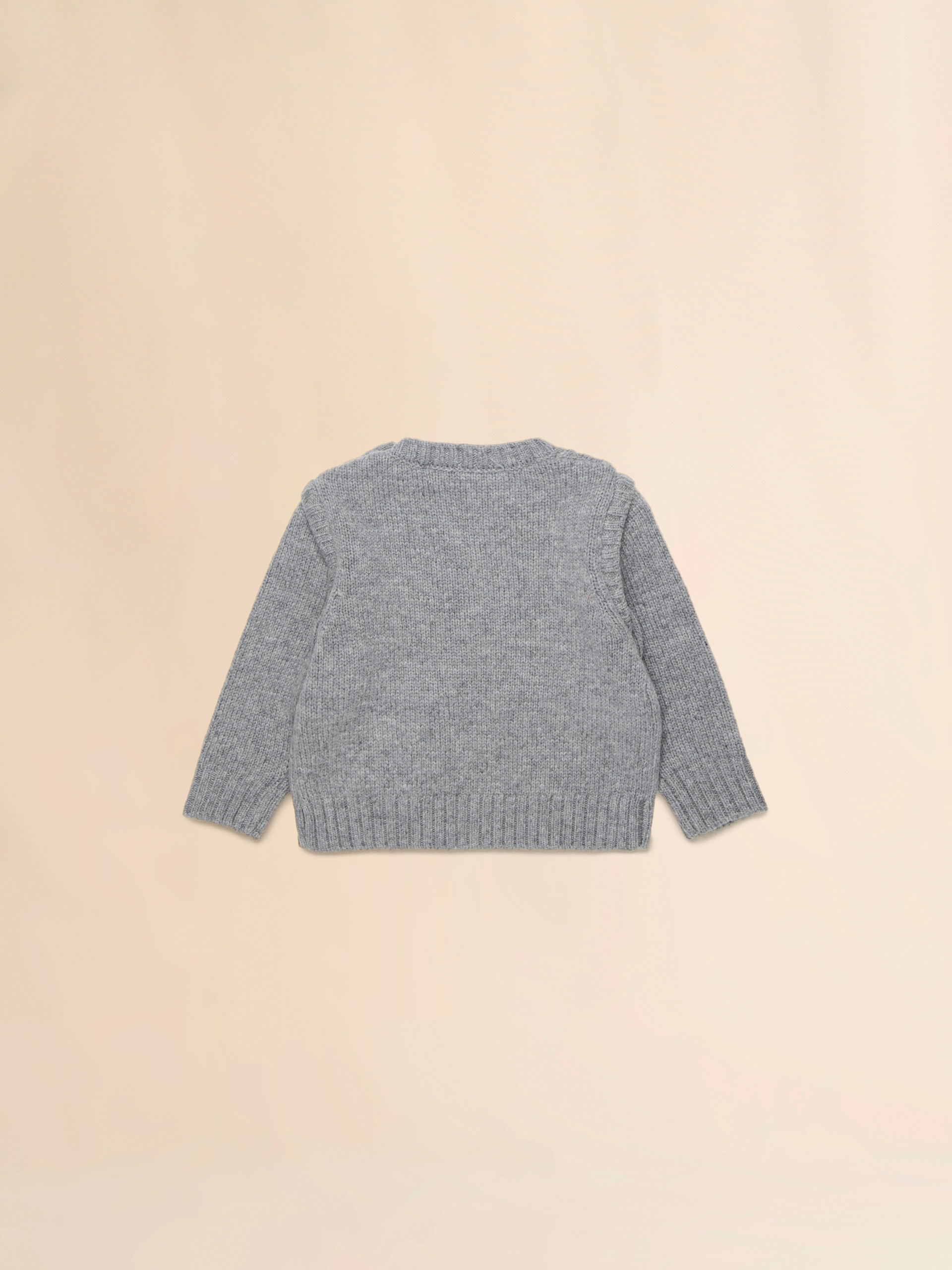 Grey melange wool-nylon jumper with pockets - Knitwear - Image 2