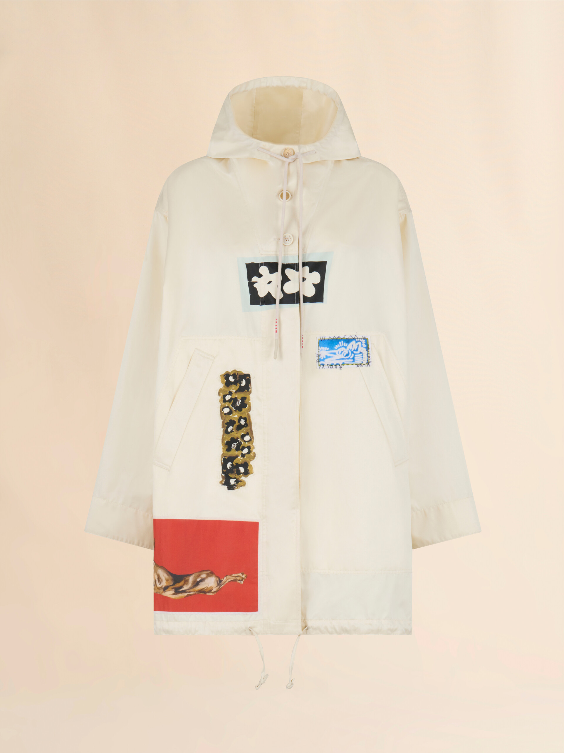 Cream taffeta parka - Jackets - Image 1