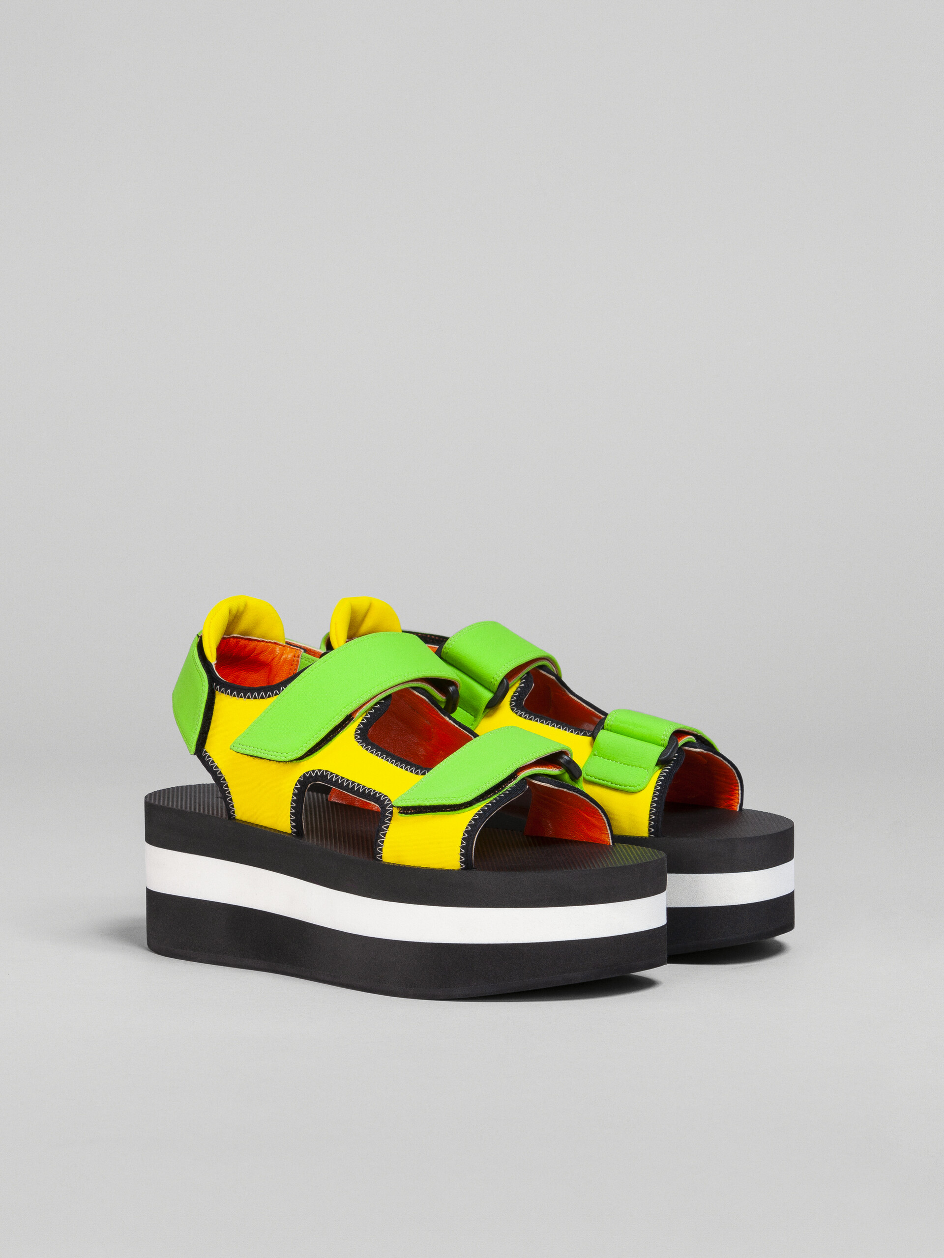 Yellow and green technical fabric sandal - Sandals - Image 2