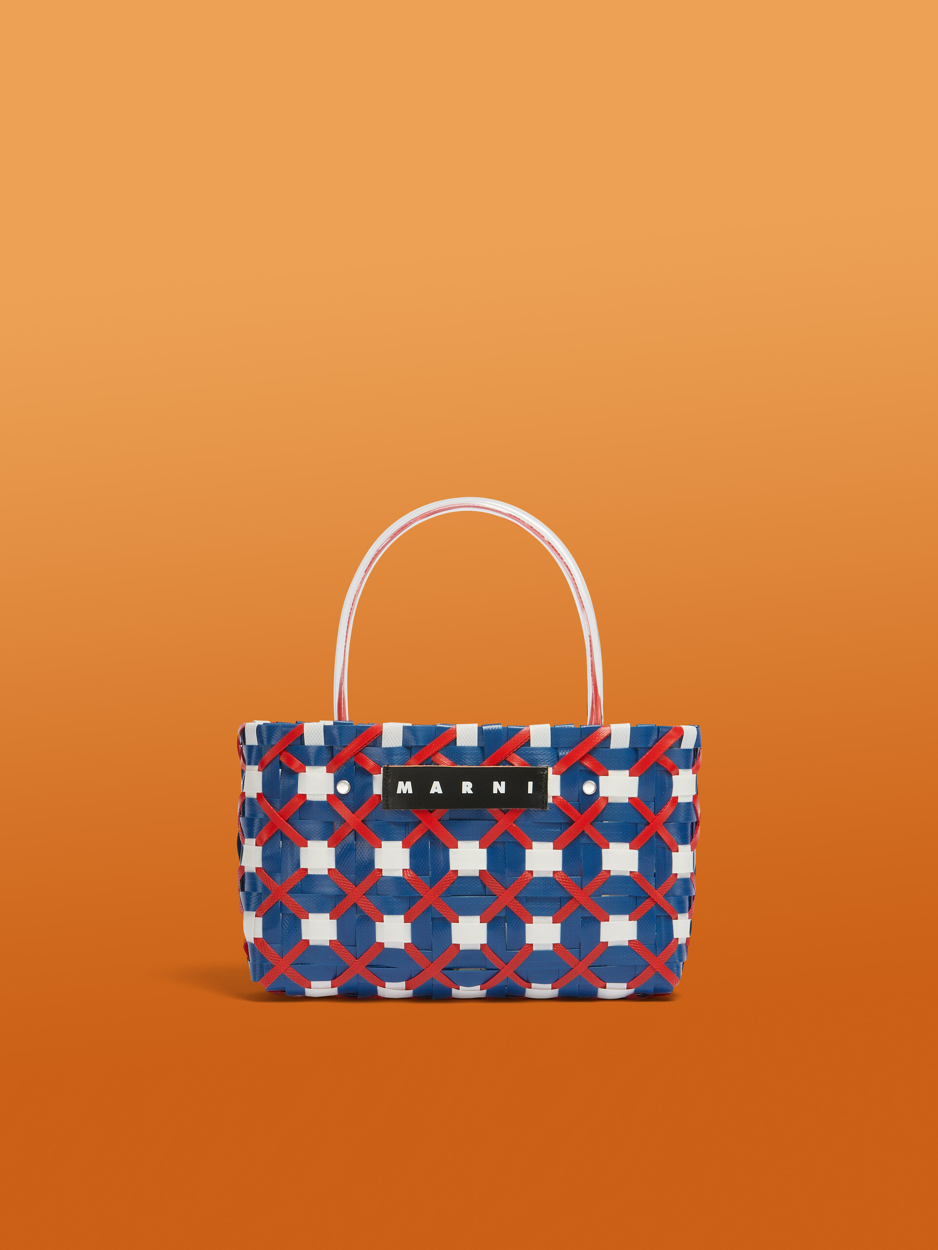Blue and white criss-cross MARNI MARKET tote bag - Shopping Bags - Image 1