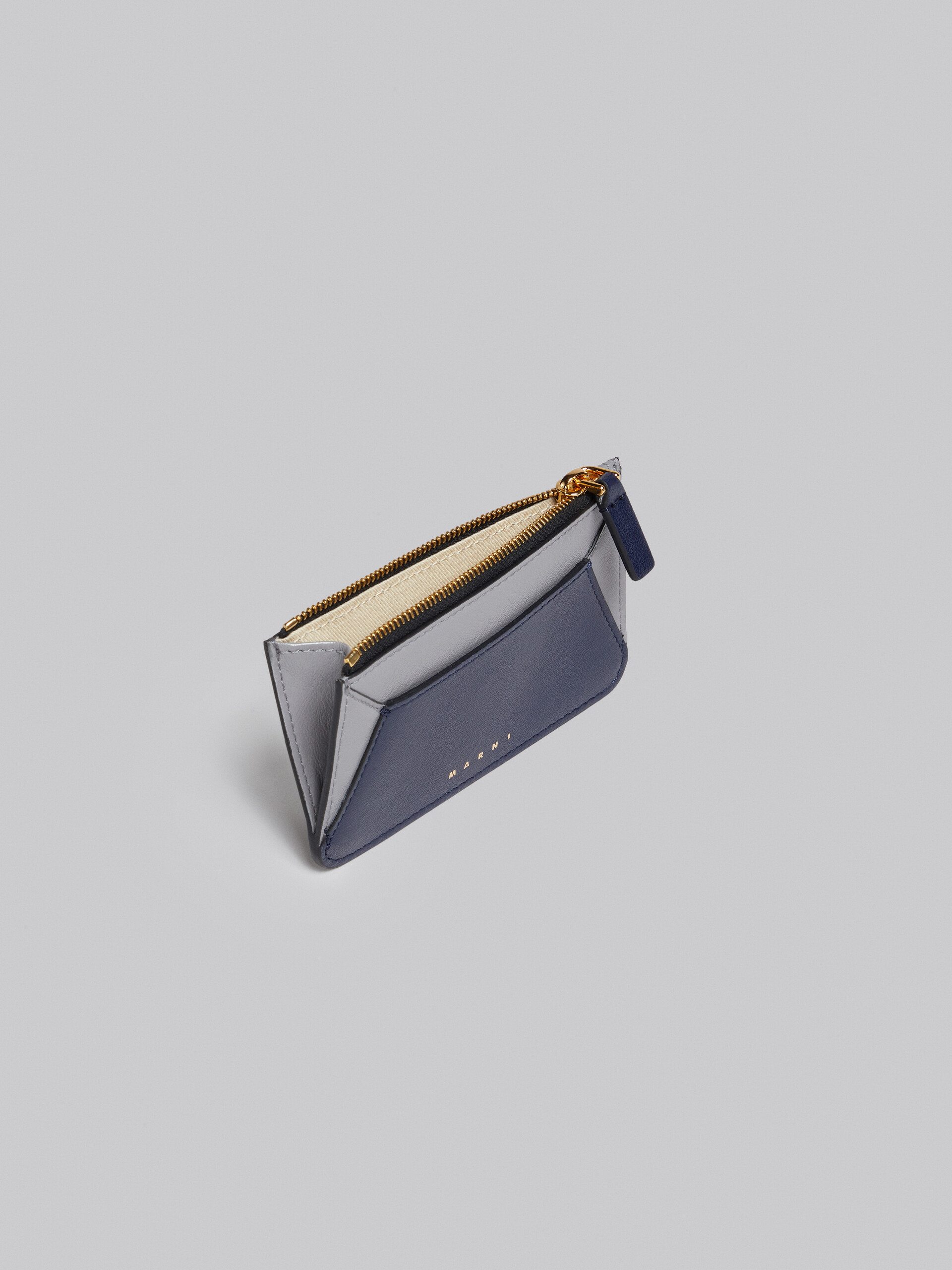 Grey and blue leather card case - Wallets - Image 2