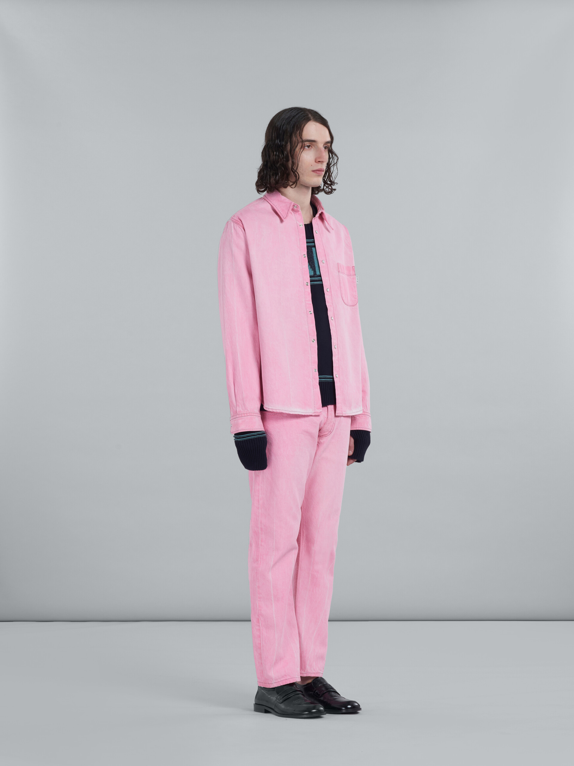 Straight trousers in pink cotton drill - Pants - Image 5