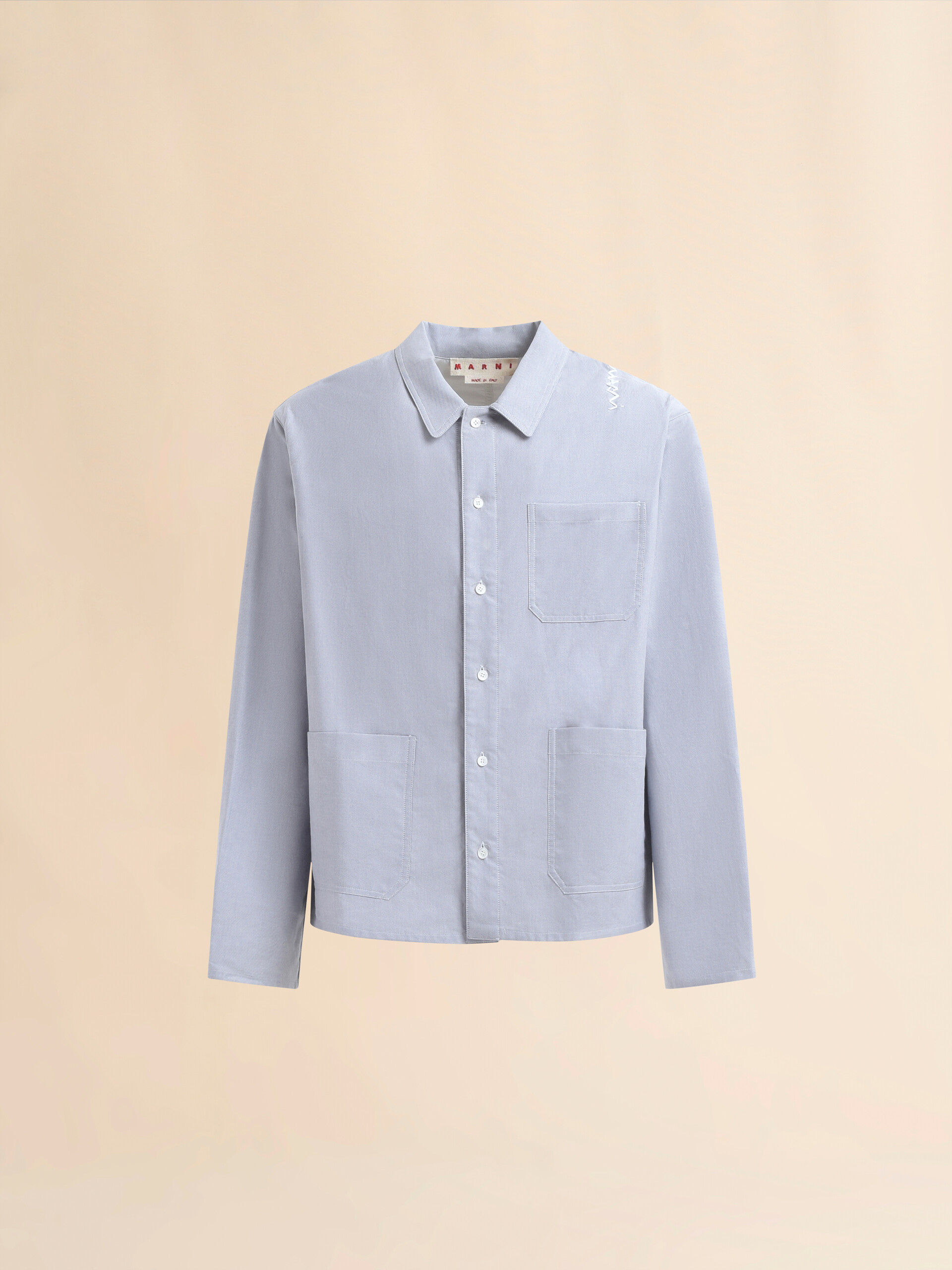 グレー オックスフォードシャツ、マルニシンボル入り | Marni
