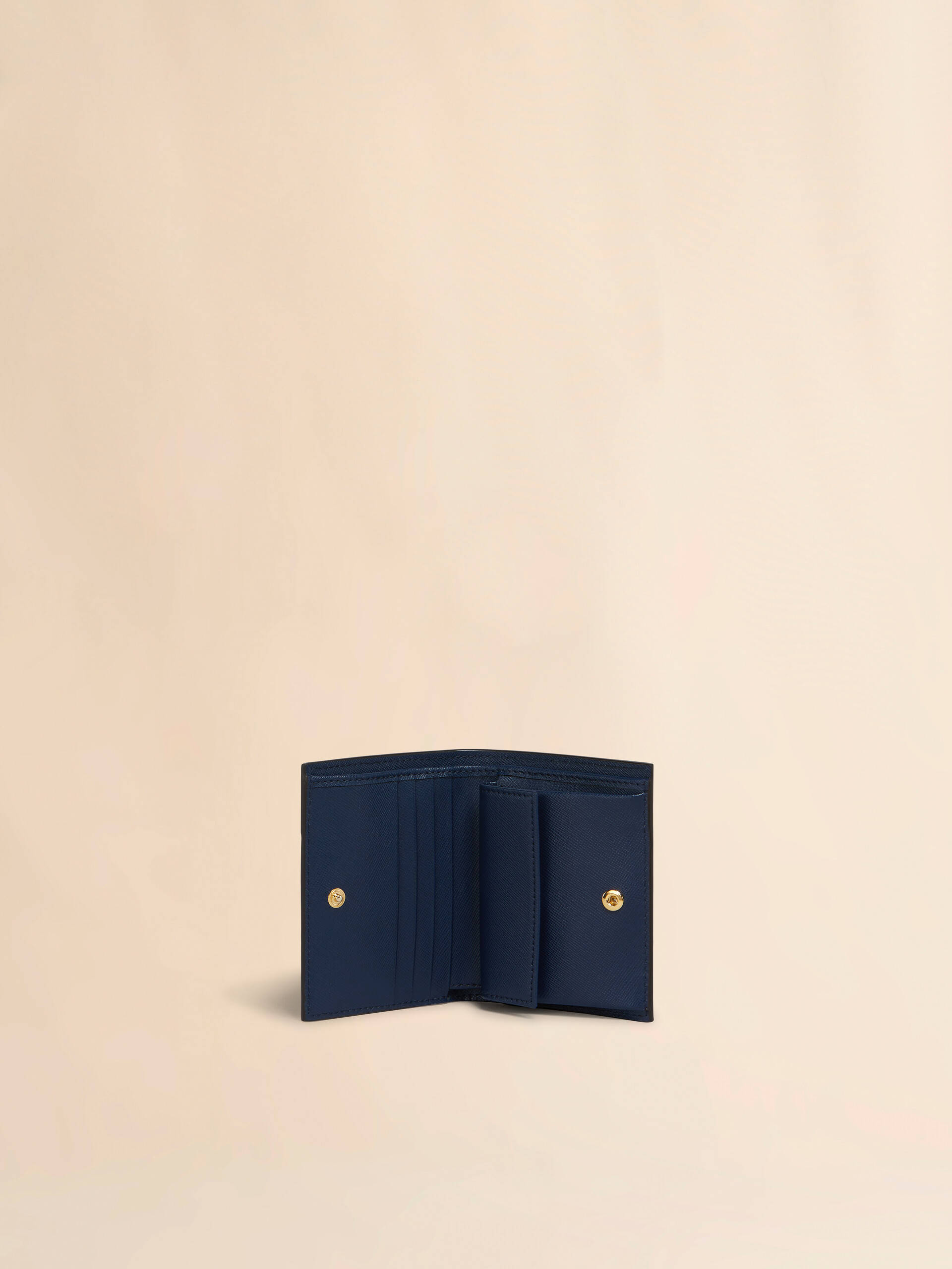 Blue, beige and light blue saffiano leather bi-fold wallet - Wallets - Image 2