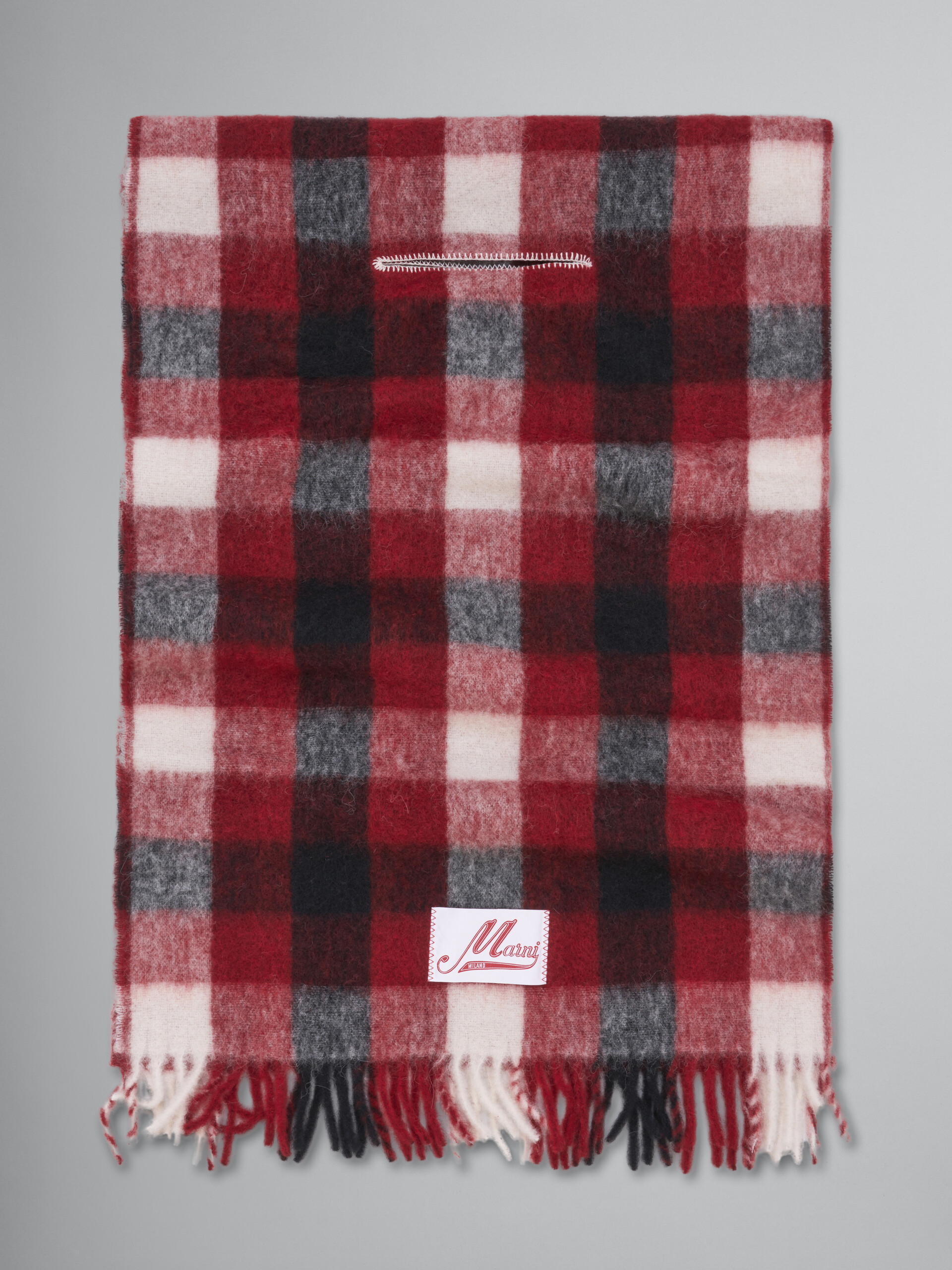 Alpaca and mohair scarf with check design - Other accessories - Image 1