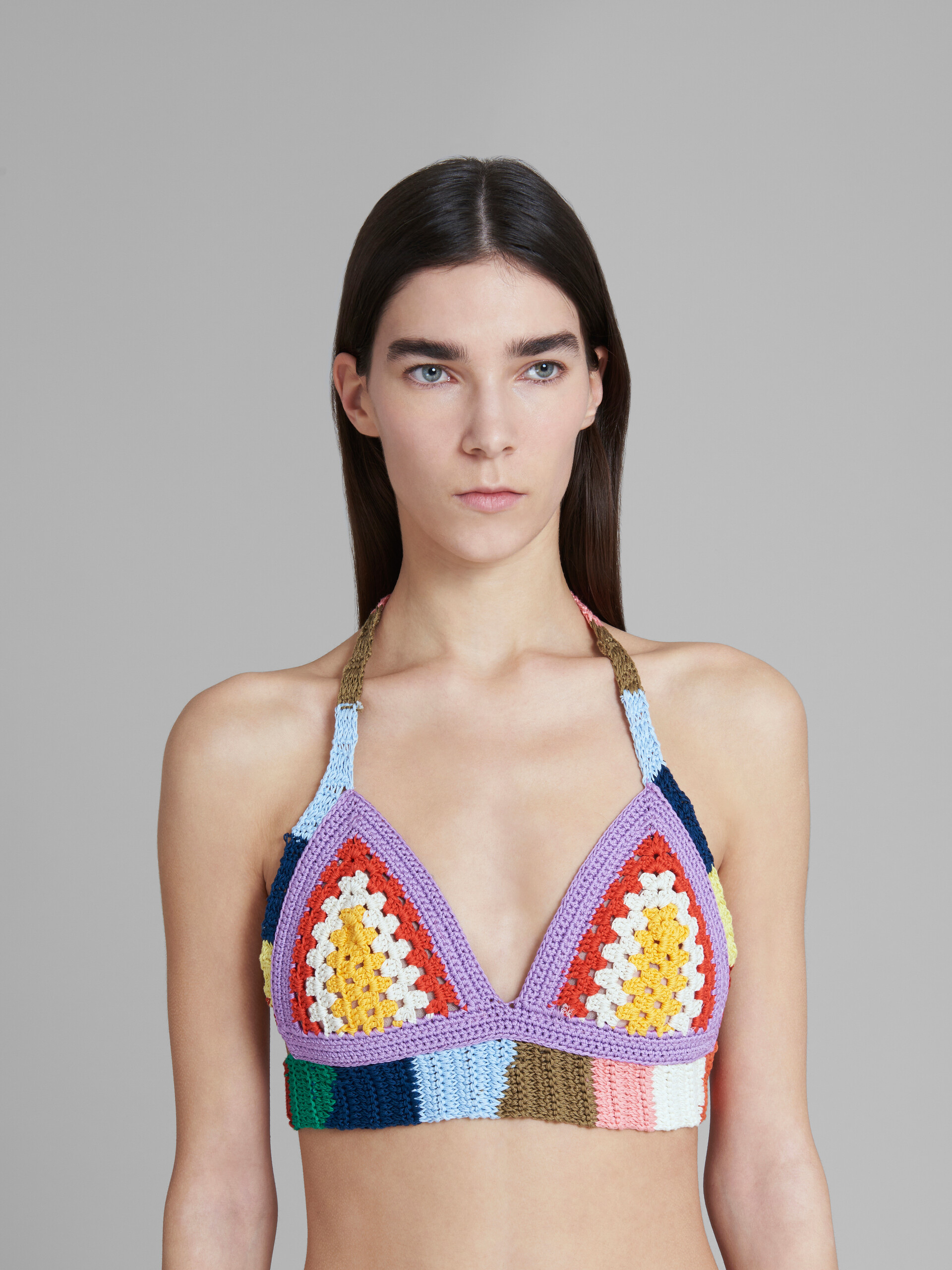 Marni x No Vacancy Inn - Multicolour cotton-knit triangle top - Shirts - Image 4