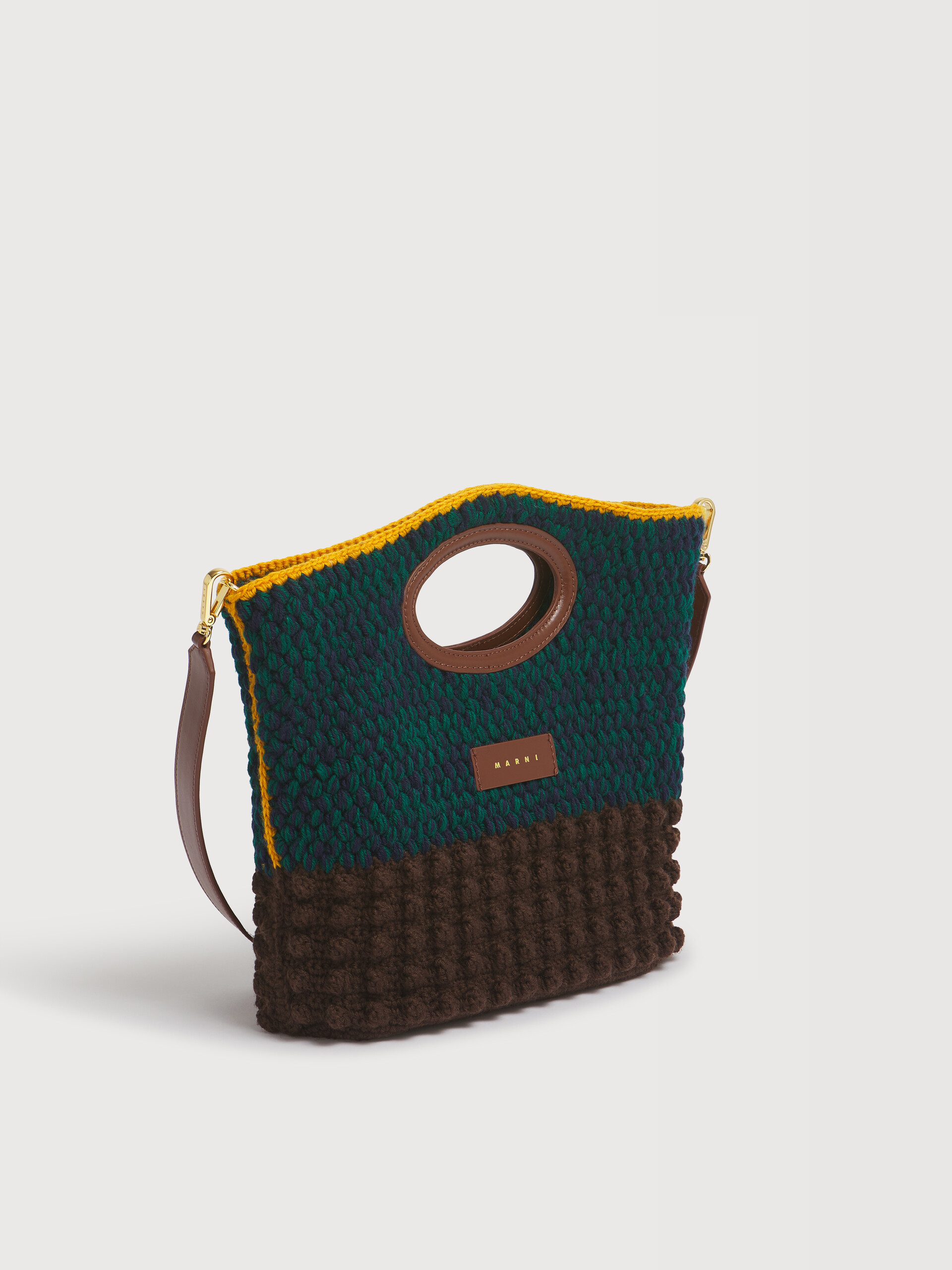 ブラウン ウール Knotty クロシェクラッチ | Marni