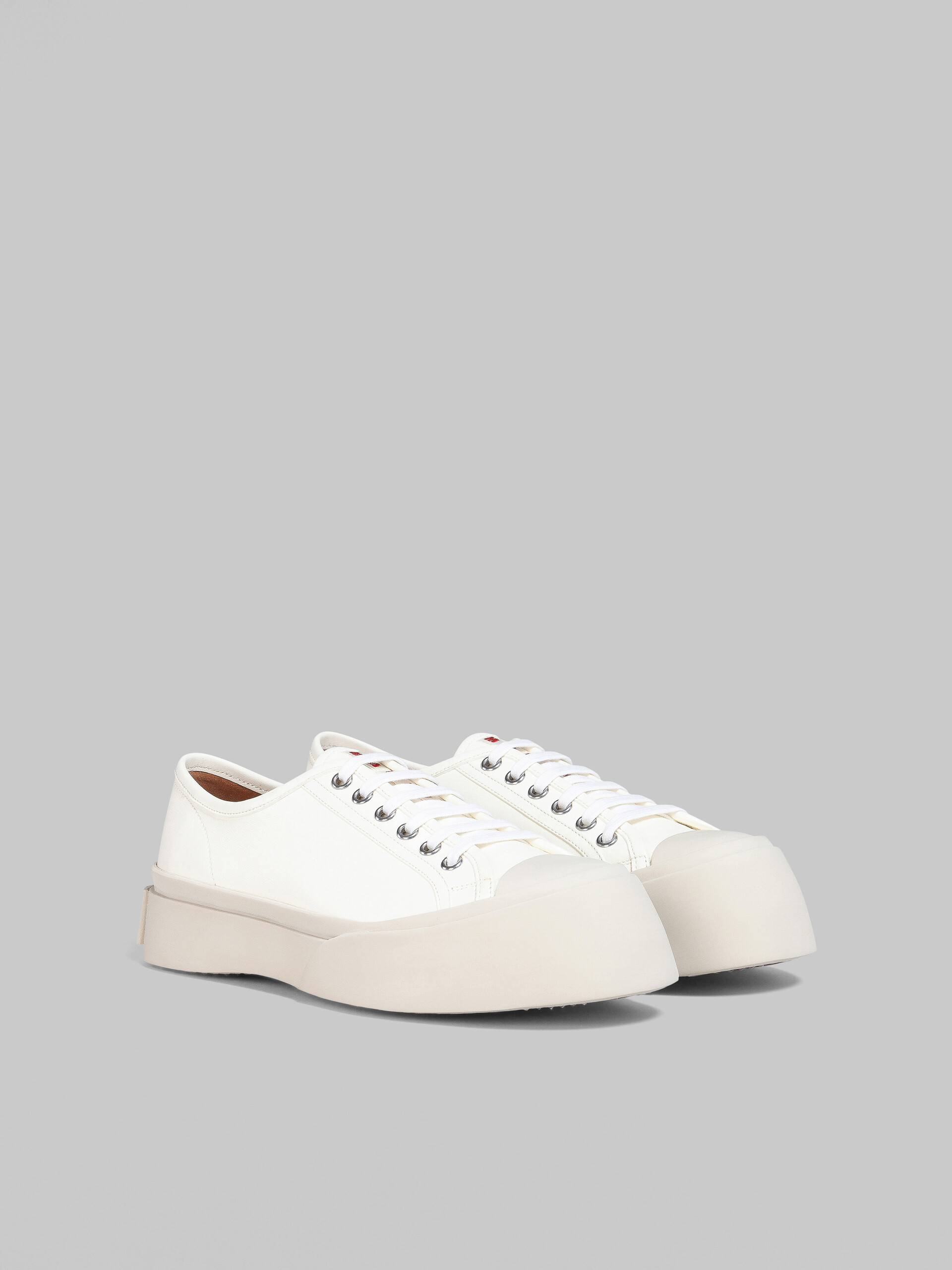 White nappa leather Pablo lace-up sneaker - Sneakers - Image 2