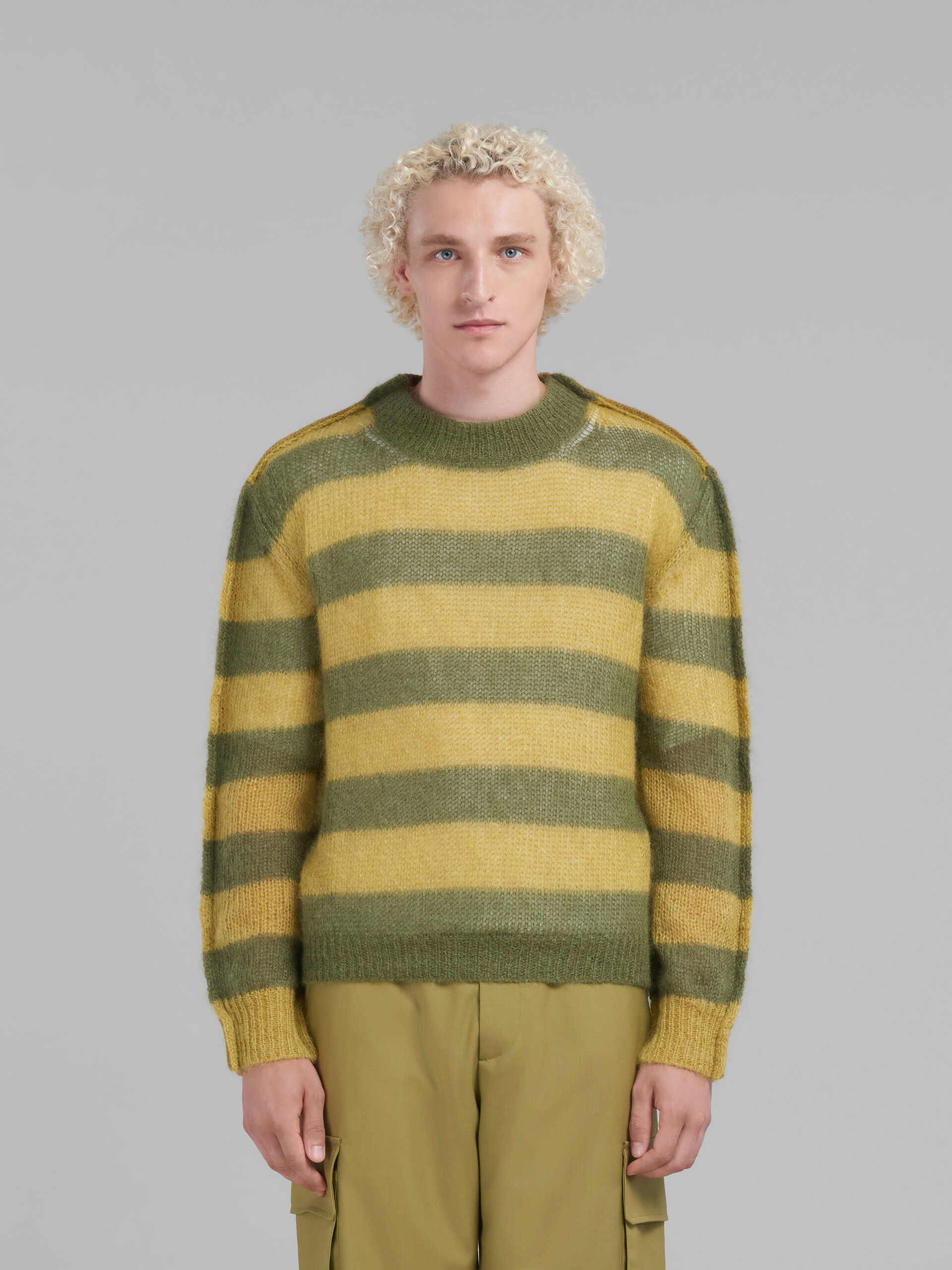Mehrfarbig gestreifter Pullover aus Mohair und Wolle - Pullover - Image 2