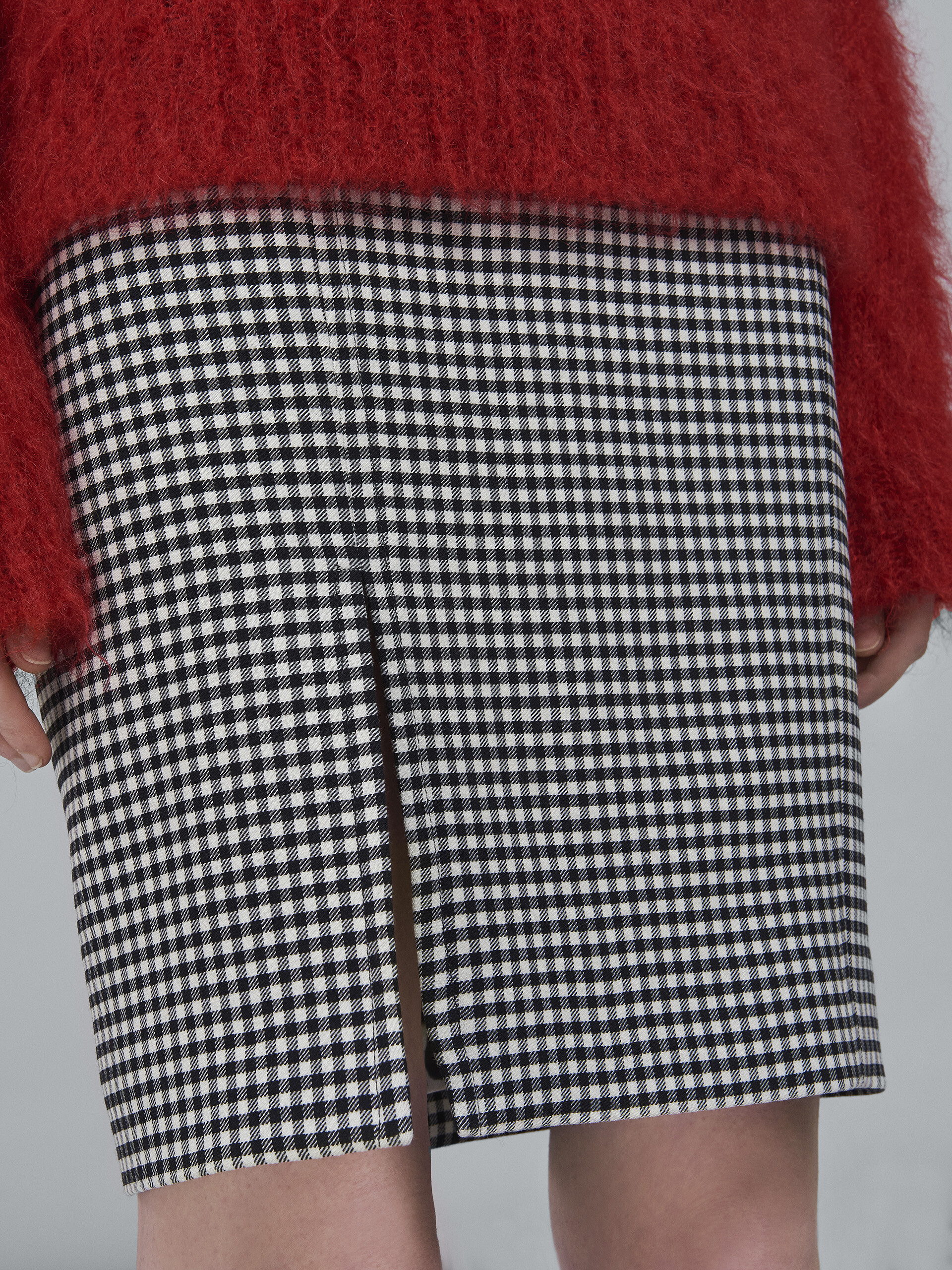 Double-faced houndstooth wool tulip skirt - Skirts - Image 4