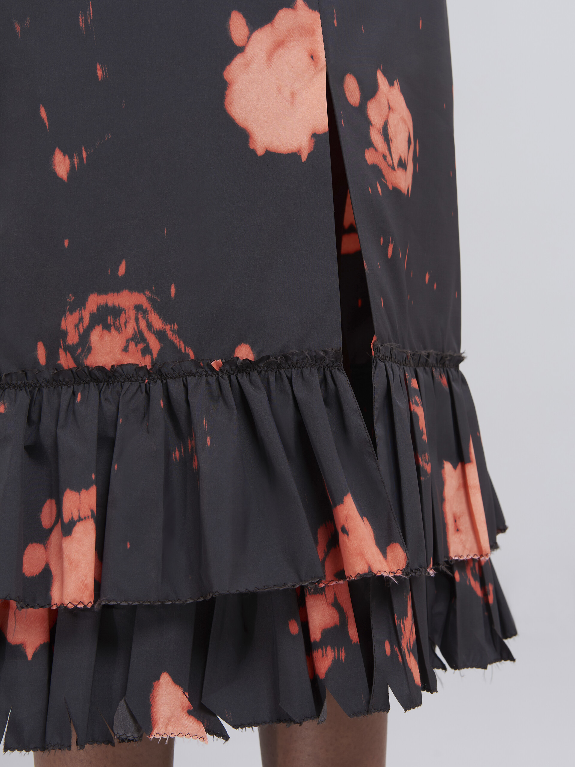 Faded Roses print taffeta skirt - Skirts - Image 4