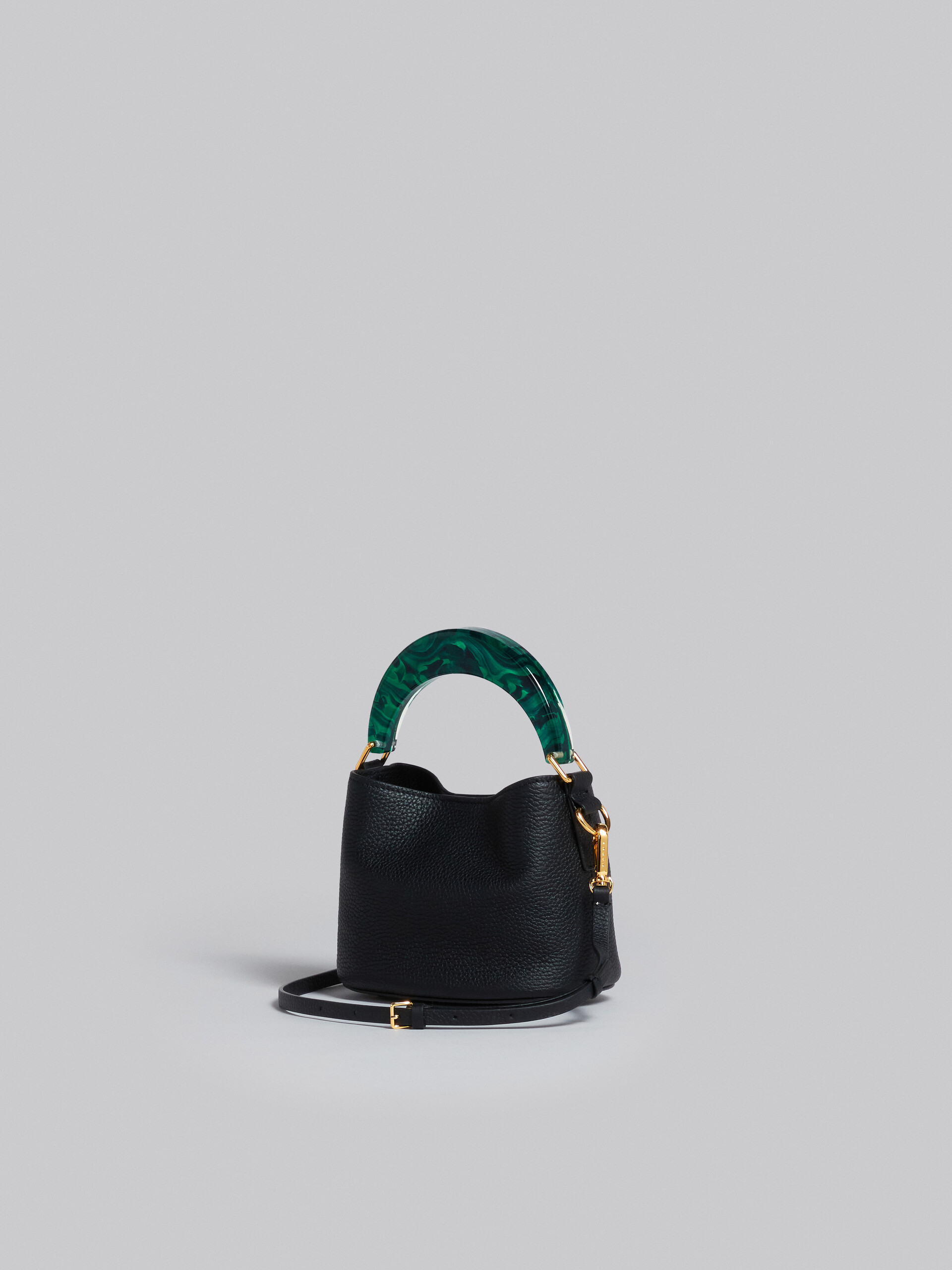 Venice Mini Bucket Bag in black leather | Marni