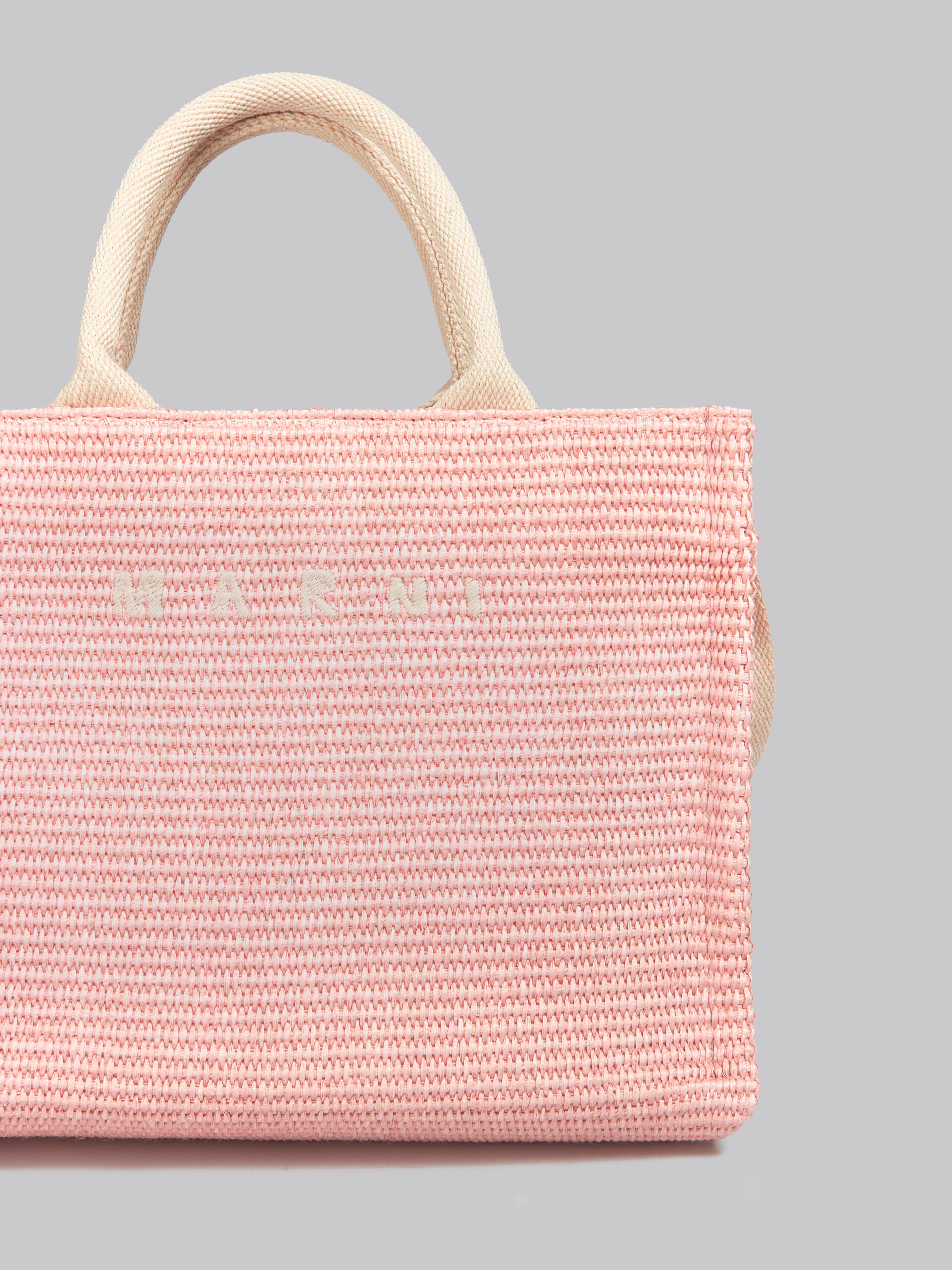 Tote Bag Piccola in tessuto effetto rafia lilla - Borse shopping - Image 5
