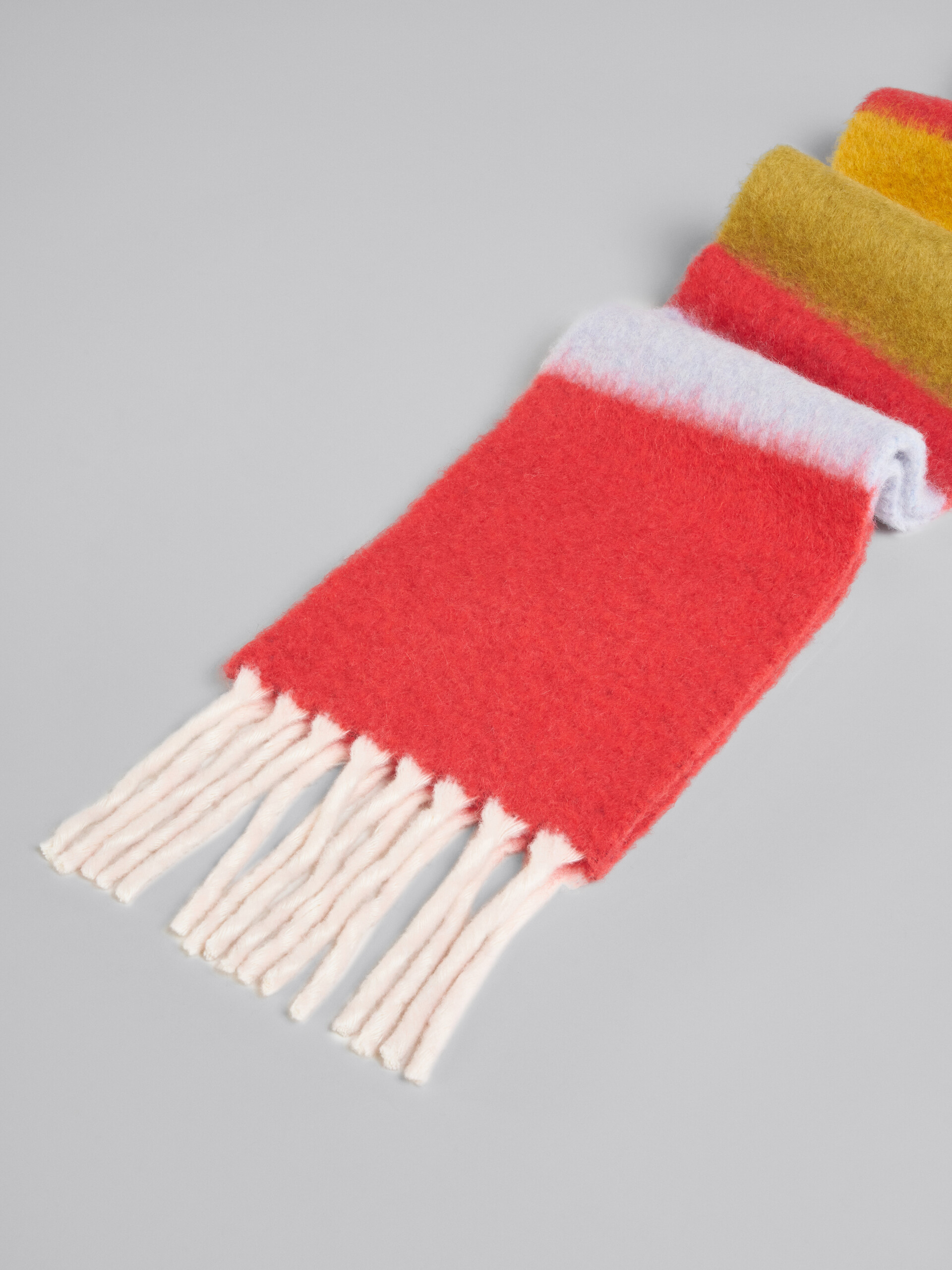 Red alpaca striped scarf - Scarves - Image 4