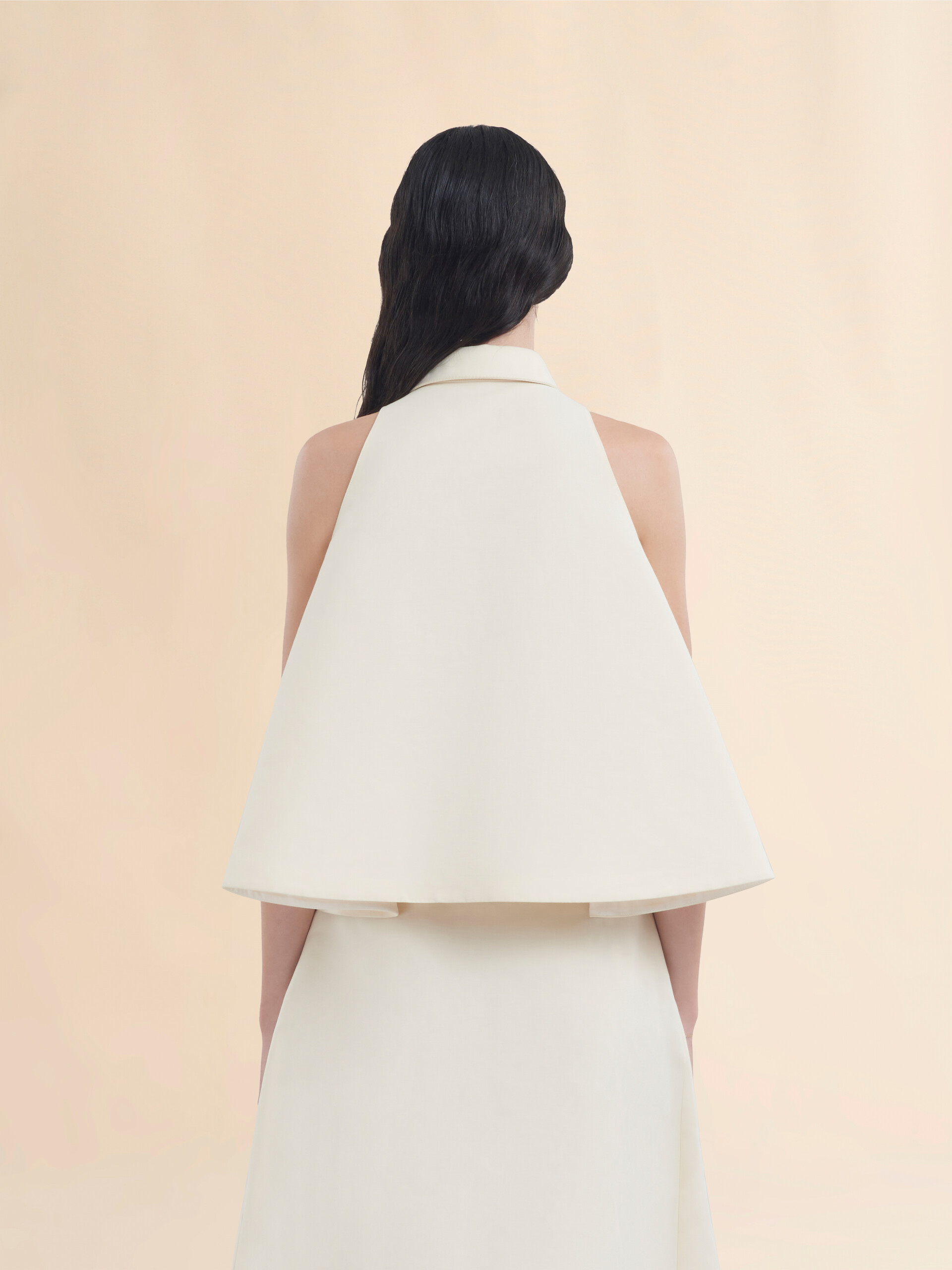 Ivory cotton flared shirt with Marni Symbol - Shirts - Image 3
