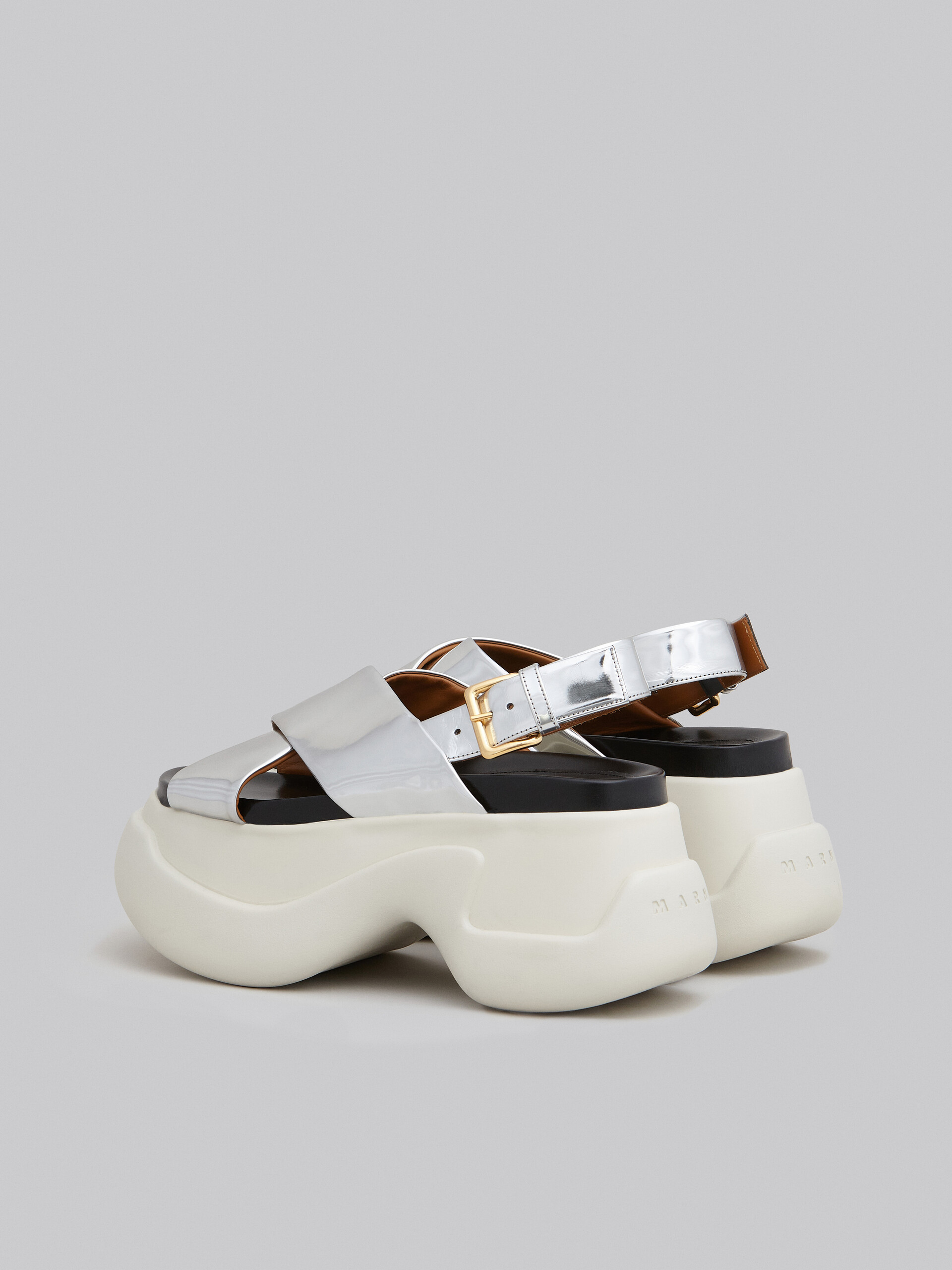 Silver mirrored leather Fussbett - Sandals - Image 3