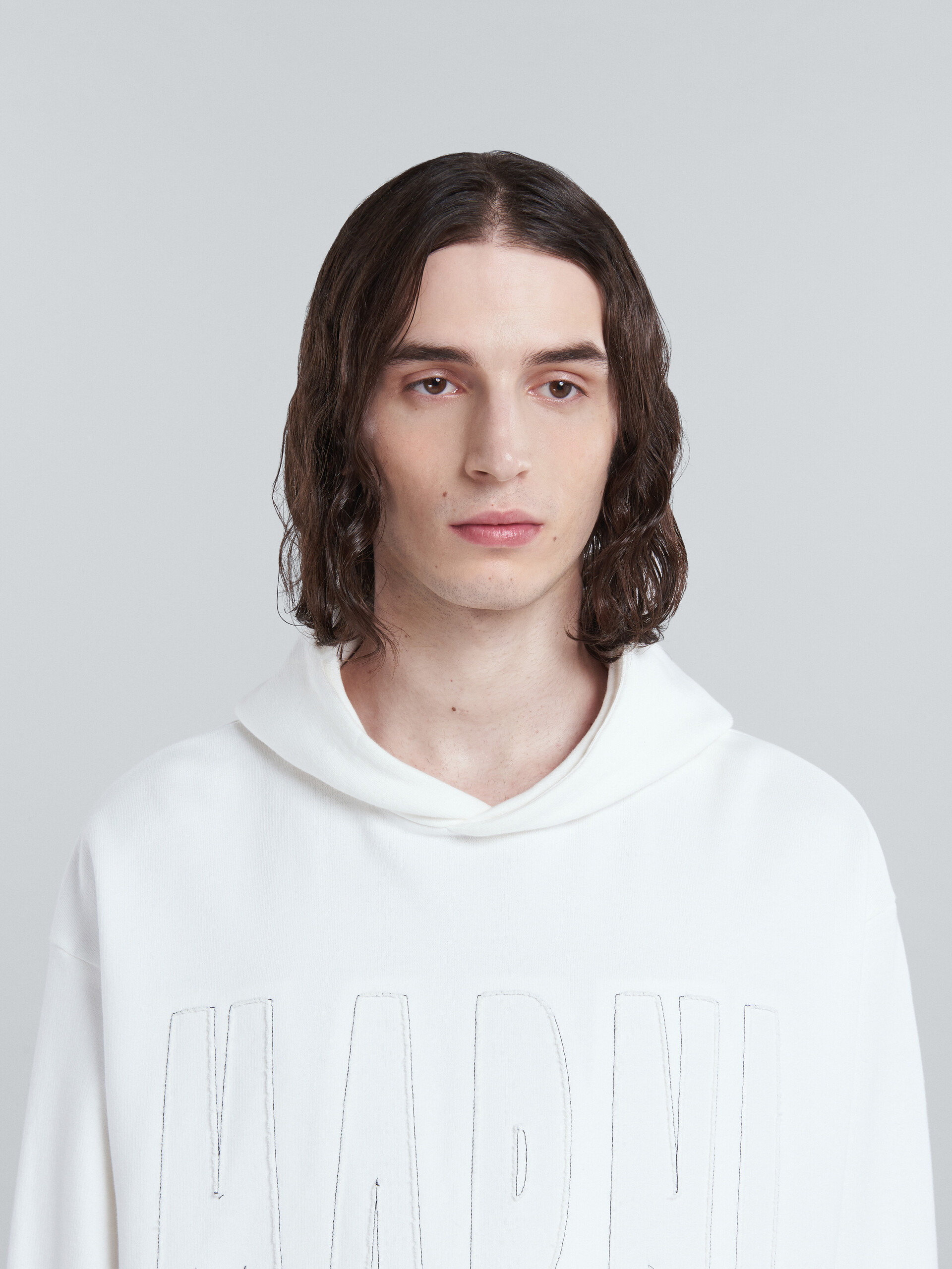 White cotton sweatshirt with Marni logo - Sweaters - Image 4