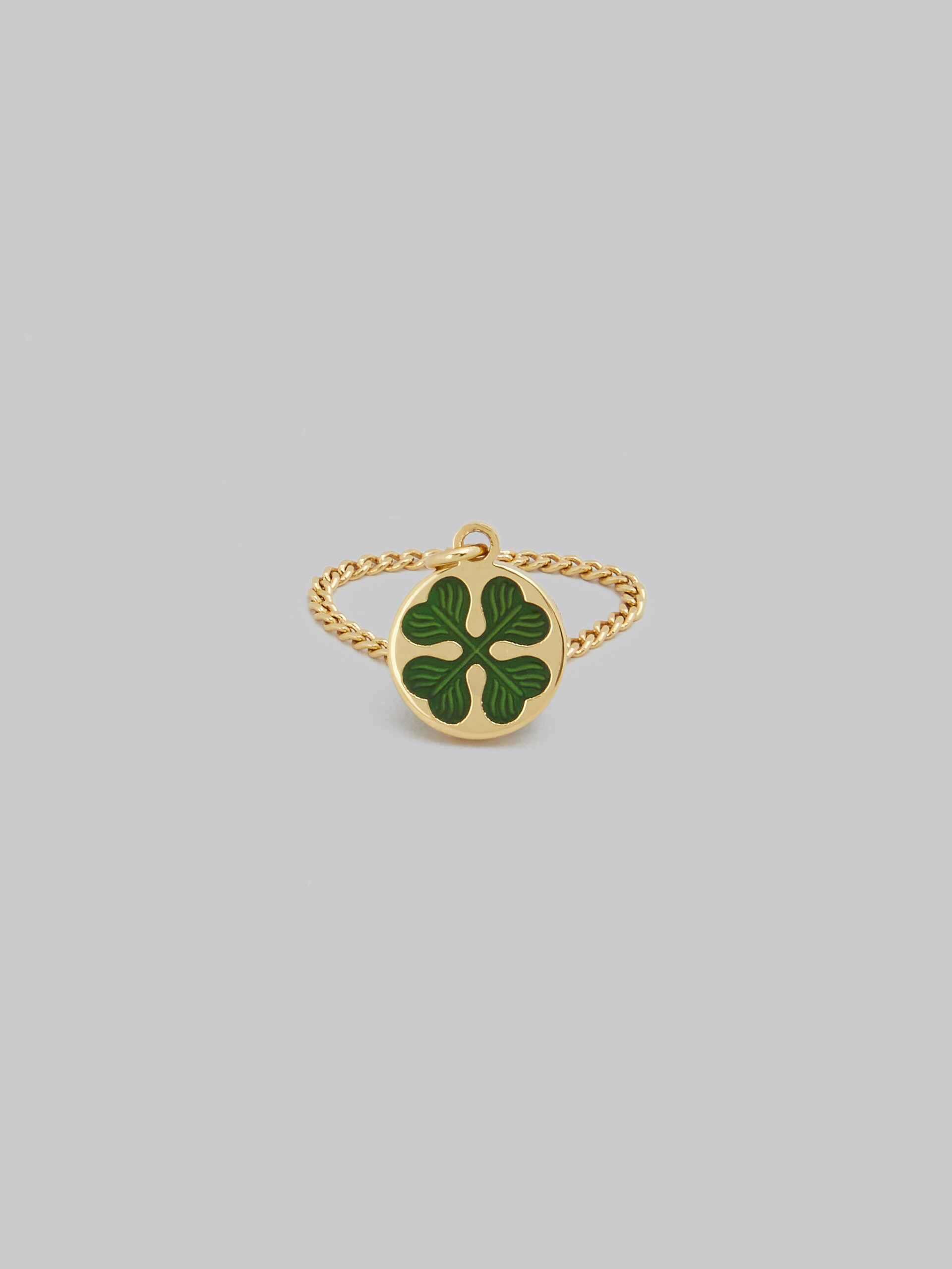 Four-leaf clover chain ring - Rings - Image 4
