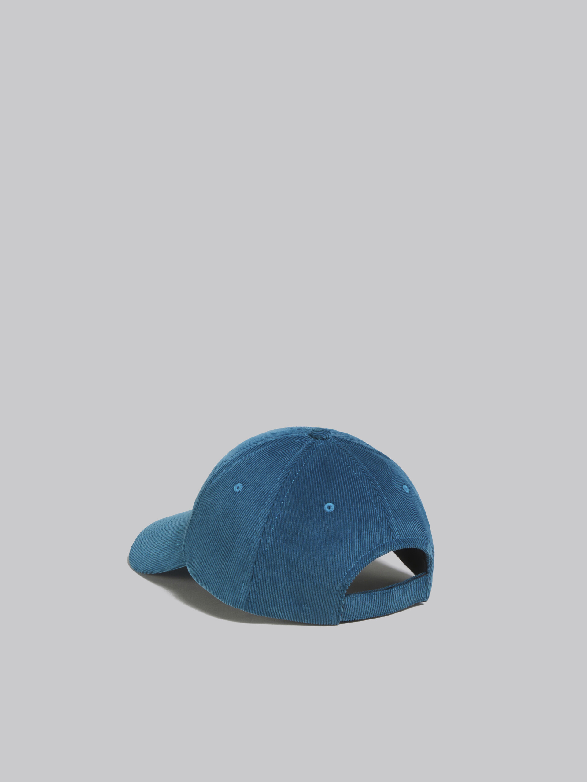 Blue corduroy baseball cap with sponge logo - Hats - Image 3